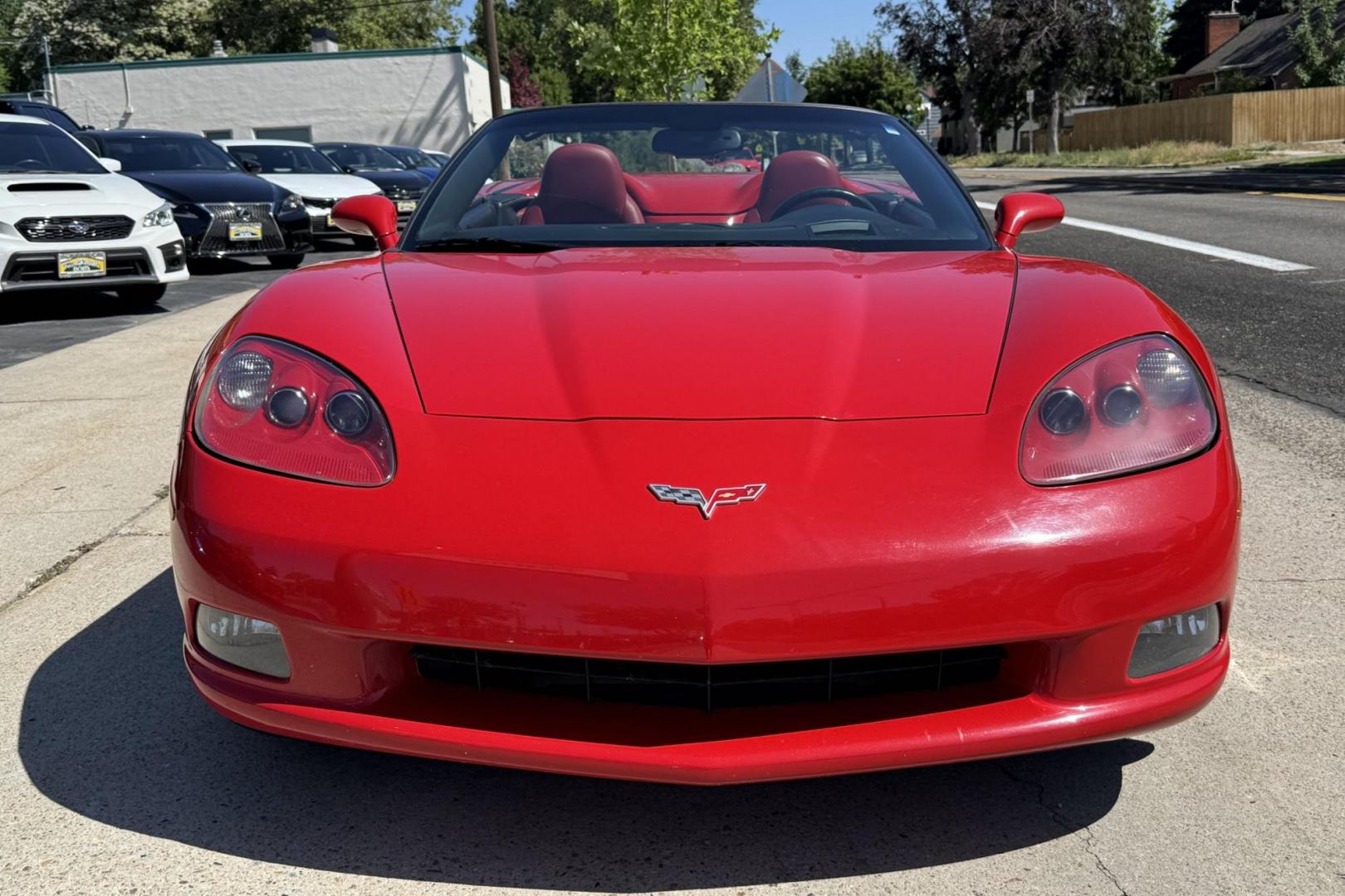 2006 Victory Red /Black/Red Chevrolet Corvette Convertible (1G1YY36U665) with an V8 6.0 Liter engine, 6 Speed Manual transmission, located at 2304 W. Main St., Boise, ID, 83702, (208) 342-7777, 43.622105, -116.218658 - 6-Speed Manual Convertible! 3LT and Z51 package! - Photo#2