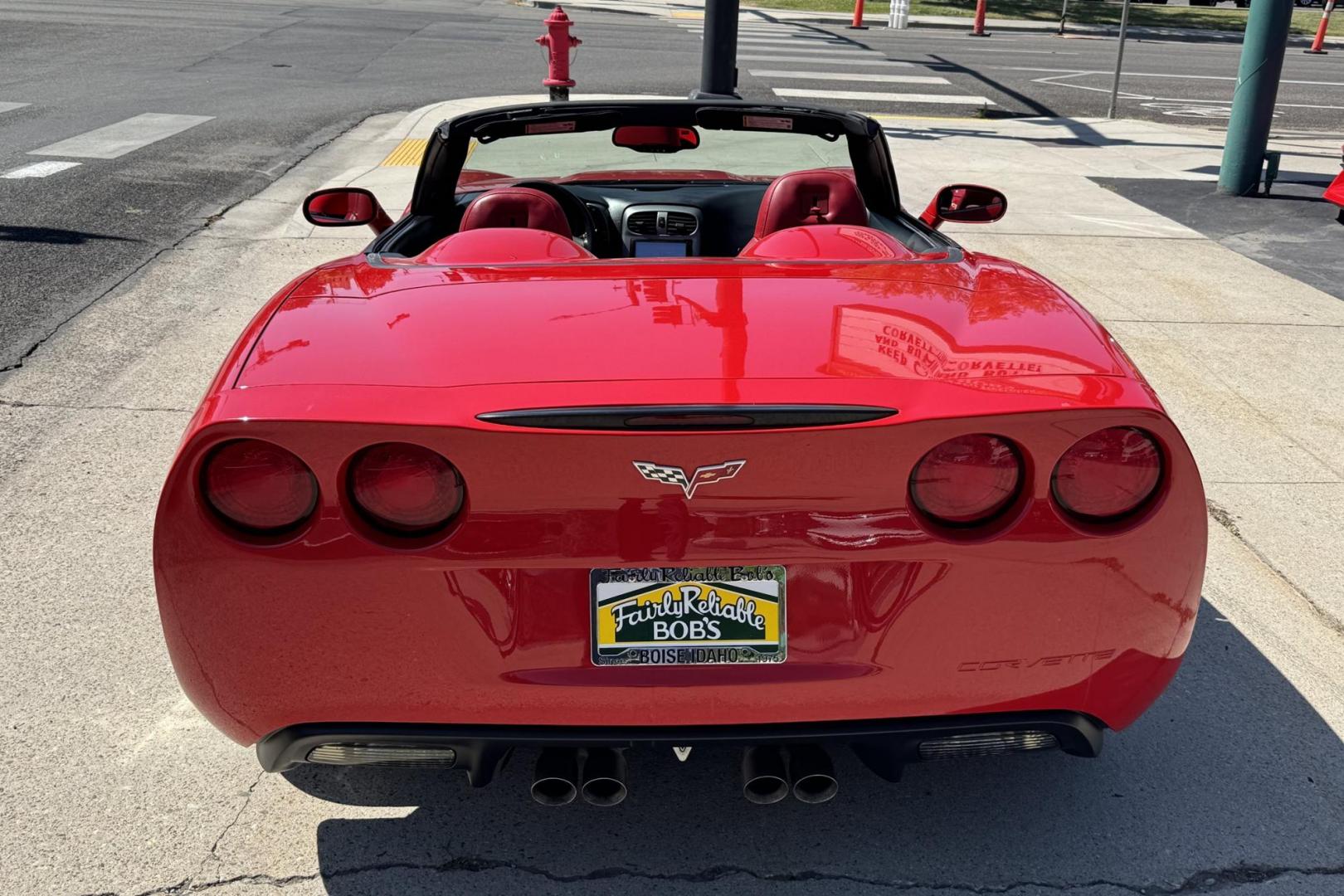 2006 Victory Red /Black/Red Chevrolet Corvette Convertible (1G1YY36U665) with an V8 6.0 Liter engine, 6 Speed Manual transmission, located at 2304 W. Main St., Boise, ID, 83702, (208) 342-7777, 43.622105, -116.218658 - 6-Speed Manual Convertible! 3LT and Z51 package! - Photo#1
