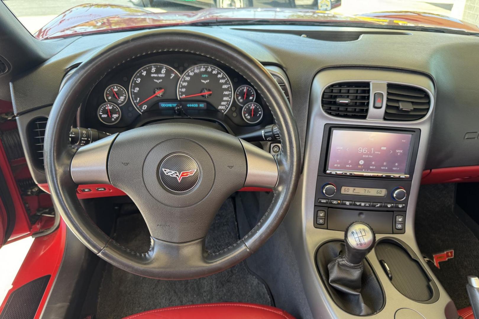 2006 Victory Red /Black/Red Chevrolet Corvette Convertible (1G1YY36U665) with an V8 6.0 Liter engine, 6 Speed Manual transmission, located at 2304 W. Main St., Boise, ID, 83702, (208) 342-7777, 43.622105, -116.218658 - 6-Speed Manual Convertible! 3LT and Z51 package! - Photo#7