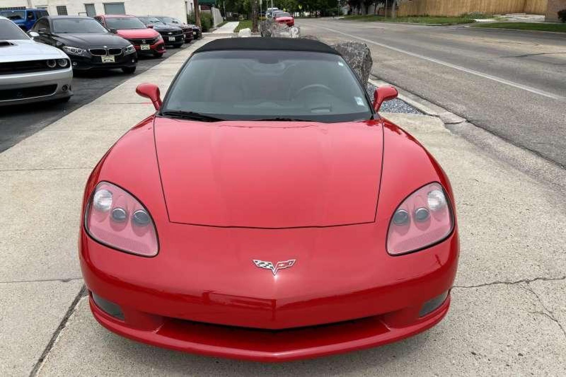 2006 Victory Red /Black/Red Chevrolet Corvette 3LT Convertible (1G1YY36U665) with an V8 6.0L engine, Manual transmission, located at 2304 W. Main St., Boise, ID, 83702, (208) 342-7777, 43.622105, -116.218658 - Photo #2