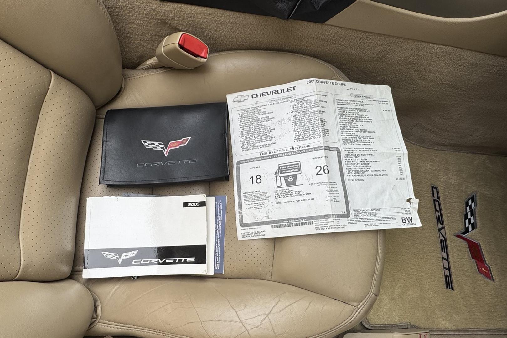 2005 Magnetic Red /Cashmere Chevrolet Corvette (1G1YY24U755) with an LS2 engine, Automatic transmission, located at 2304 W. Main St., Boise, ID, 83702, (208) 342-7777, 43.622105, -116.218658 - New Tires! Preferred Equipment Group! Ready To Go! - Photo#19