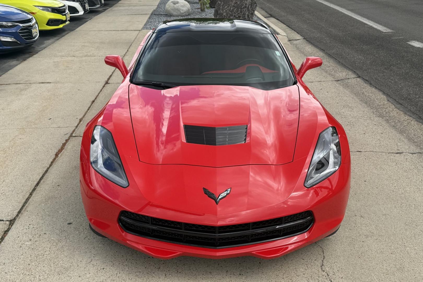 2014 Torch Red /Adrenaline Red Chevrolet Corvette Stingray 3LT (1G1YF2D75E5) with an V8 6.2 Liter engine, Automatic 6 Speed transmission, located at 2304 W. Main St., Boise, ID, 83702, (208) 342-7777, 43.622105, -116.218658 - Gorgeous 3LT Coupe! Low miles!- Photo#22