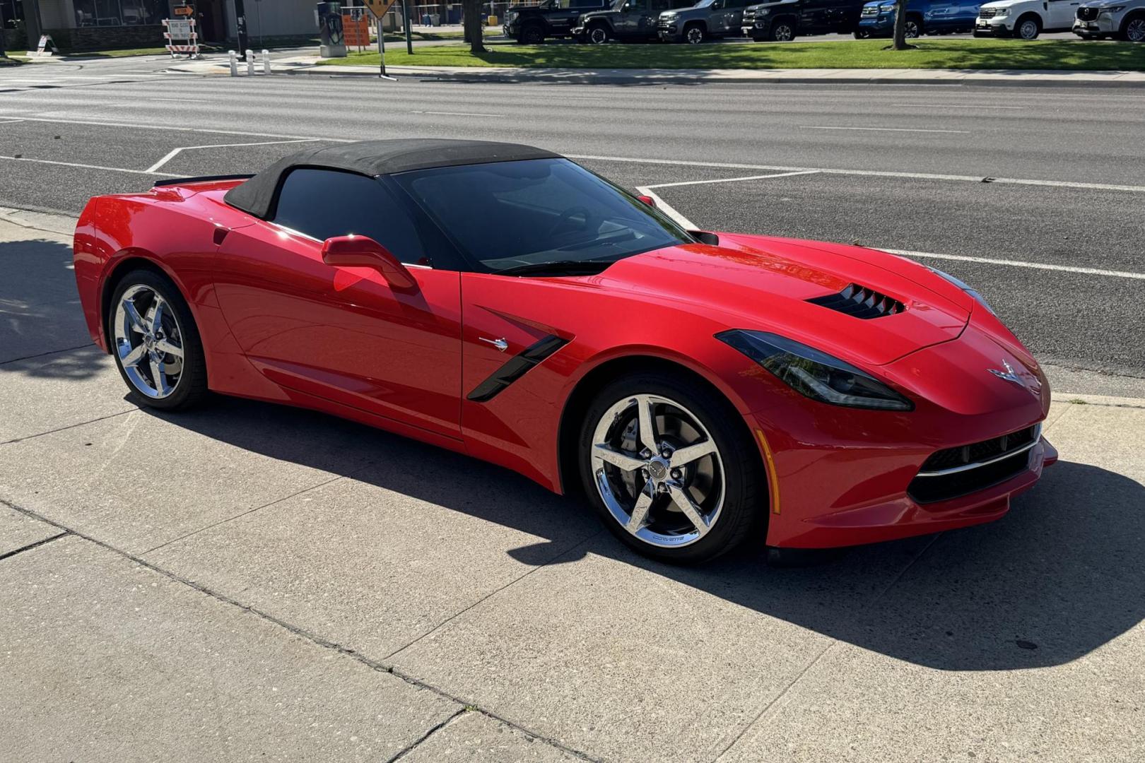2014 Torch Red /Black Chevrolet Corvette Stingray Convertible 3LT (1G1YF3D78E5) with an V8 6.2 Liter engine, Automatic 6 Speed transmission, located at 2304 W. Main St., Boise, ID, 83702, (208) 342-7777, 43.622105, -116.218658 - Photo#22
