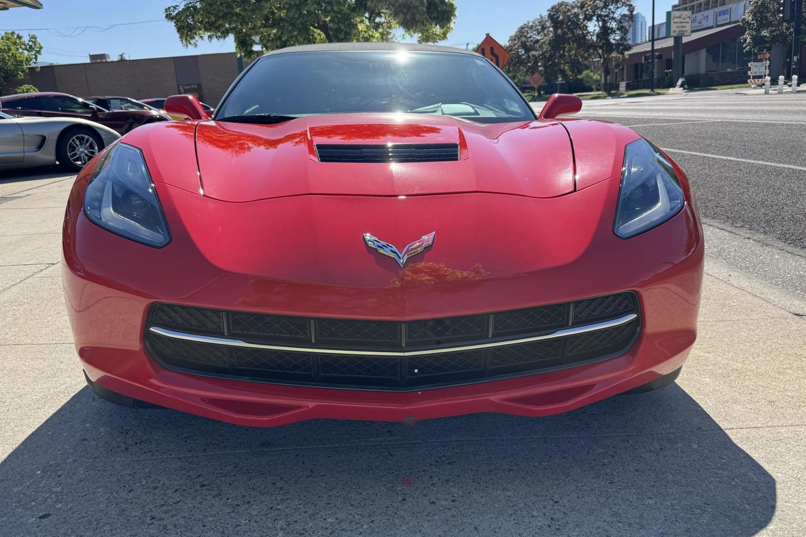 2014 Torch Red /Black Chevrolet Corvette Stingray Convertible 3LT (1G1YF3D78E5) with an V8 6.2 Liter engine, Automatic 6 Speed transmission, located at 2304 W. Main St., Boise, ID, 83702, (208) 342-7777, 43.622105, -116.218658 - Photo#24