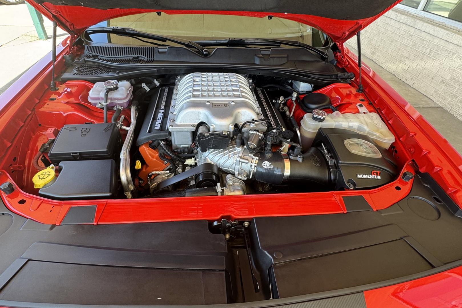 2016 Tored /Black / Red Dodge Challenger SRT SRT Hellcat (2C3CDZC96GH) with an V8 6.2 Liter Supercharged engine, Automatic 8 Speed transmission, located at 2304 W. Main St., Boise, ID, 83702, (208) 342-7777, 43.622105, -116.218658 - Anyone out there ready for 707hp and 650 lb-ft of torque! - Photo#16