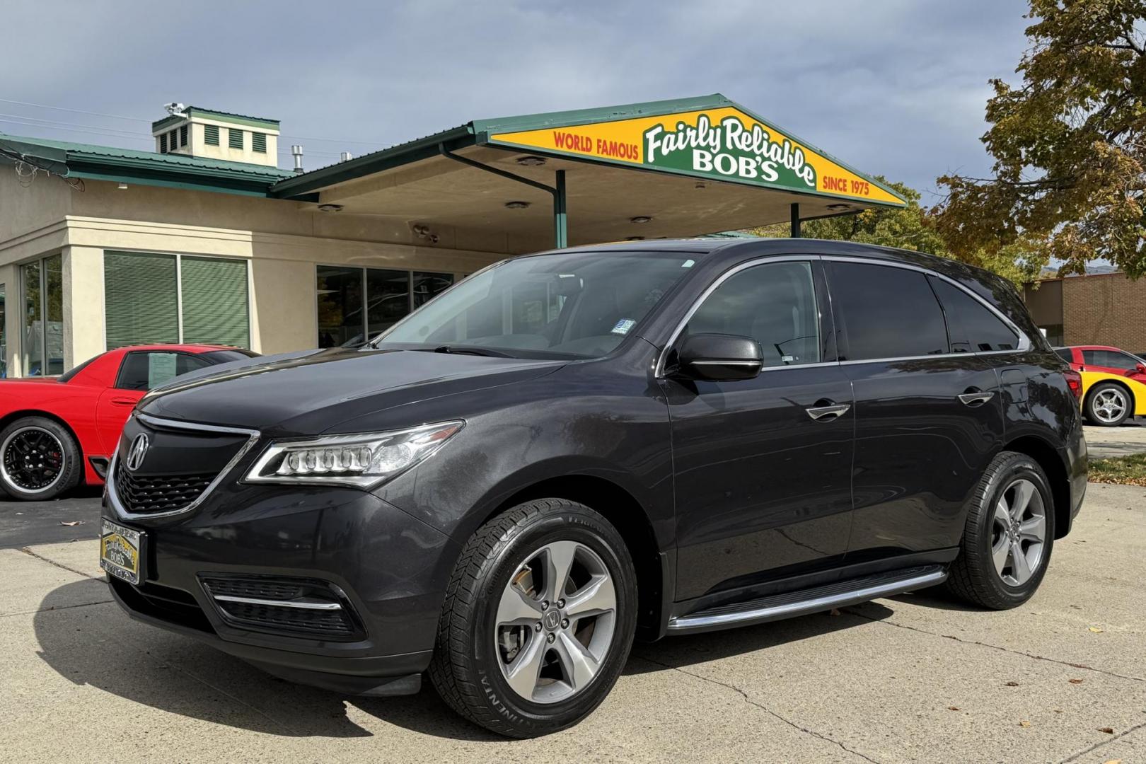 2015 Graphite Luster Metallic /Graystone Acura MDX SH-AWD (5FRYD4H29FB) with an V6 3.5 Liter engine, Automatic 6 Speed transmission, located at 2304 W. Main St., Boise, ID, 83702, (208) 342-7777, 43.622105, -116.218658 - 3rd Row Seating! Comfortable Ride! - Photo#0