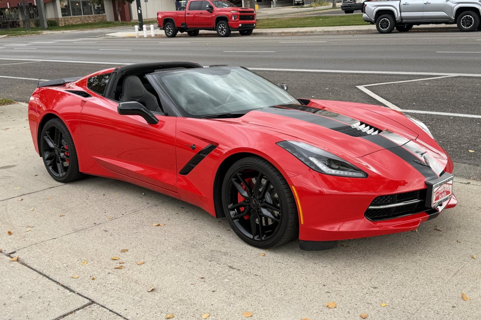 2015 Torch Red /Black Chevrolet Corvette Stingray 2LT Z/51 (1G1YK2D78F5) with an V8 6.2 Liter engine, Automatic 8 Speed transmission, located at 2304 W. Main St., Boise, ID, 83702, (208) 342-7777, 43.622105, -116.218658 - Super low mileage Z/51 coupe in stunning Torch Red!- Photo#2