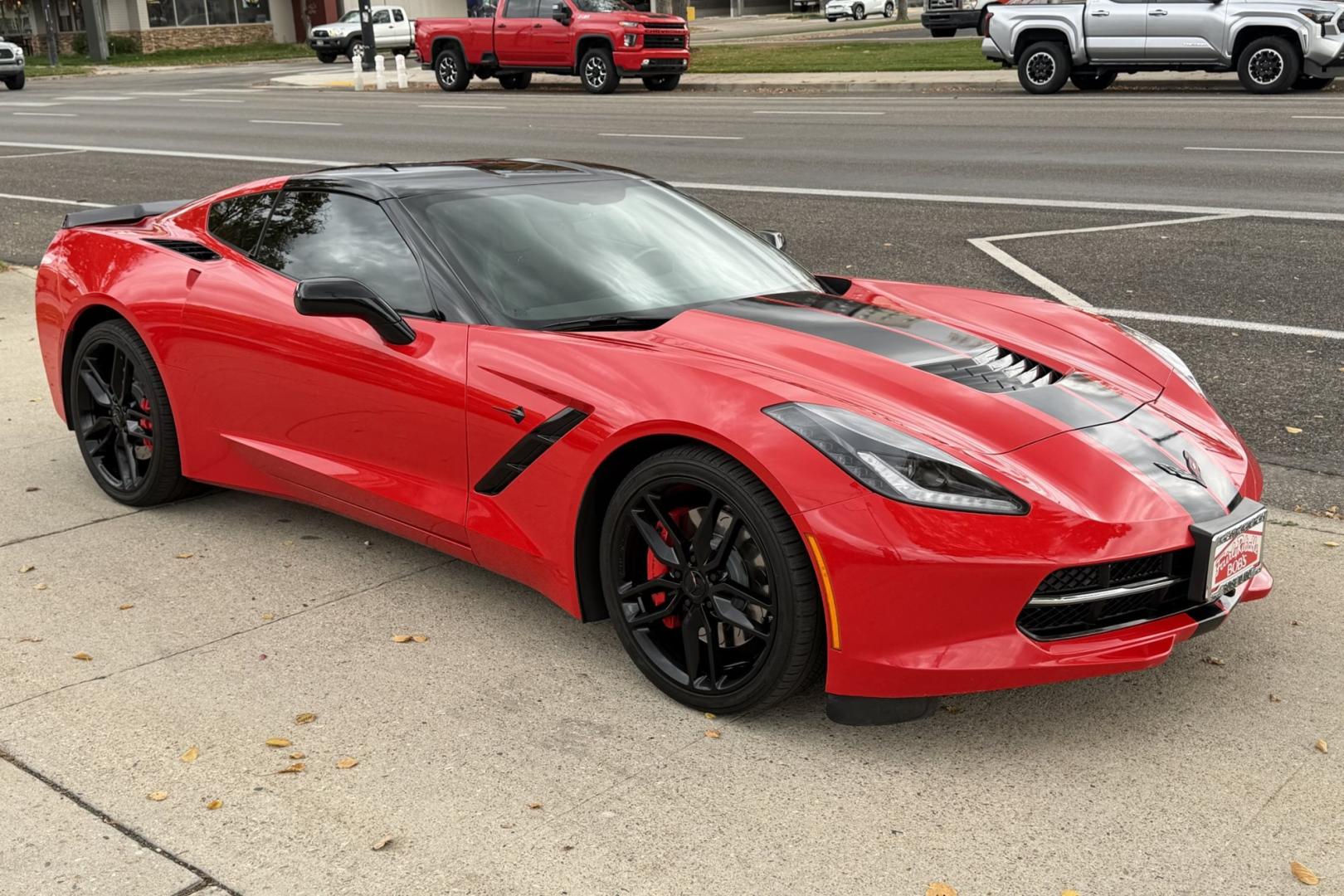 2015 Torch Red /Black Chevrolet Corvette Stingray 2LT Z/51 (1G1YK2D78F5) with an V8 6.2 Liter engine, Automatic 8 Speed transmission, located at 2304 W. Main St., Boise, ID, 83702, (208) 342-7777, 43.622105, -116.218658 - Super low mileage Z/51 coupe in stunning Torch Red!- Photo#22