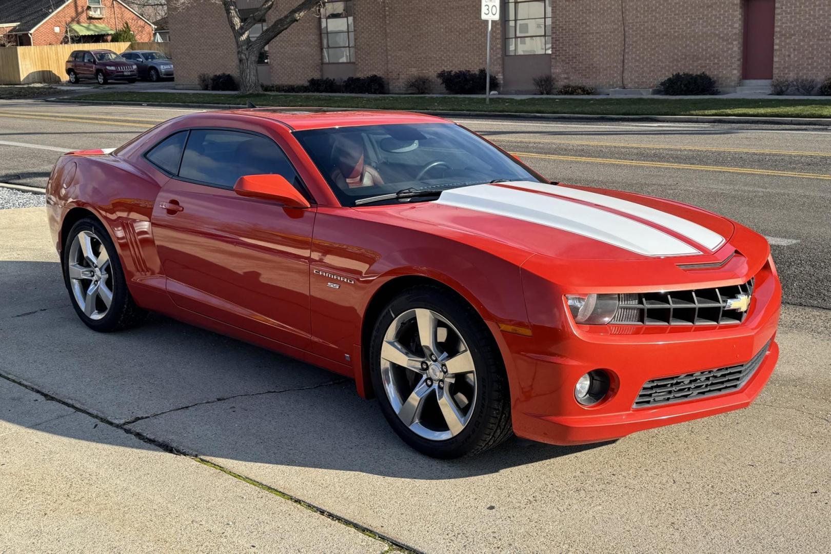 2010 Inferno Orange Metallic /Black/Orange Chevrolet Camaro 2SS RS (2G1FT1EW4A9) with an V8 6.2 Liter engine, 6 Speed transmission, located at 2304 W. Main St., Boise, ID, 83702, (208) 342-7777, 43.622105, -116.218658 - New Tires! Ready To Go! - Photo#2