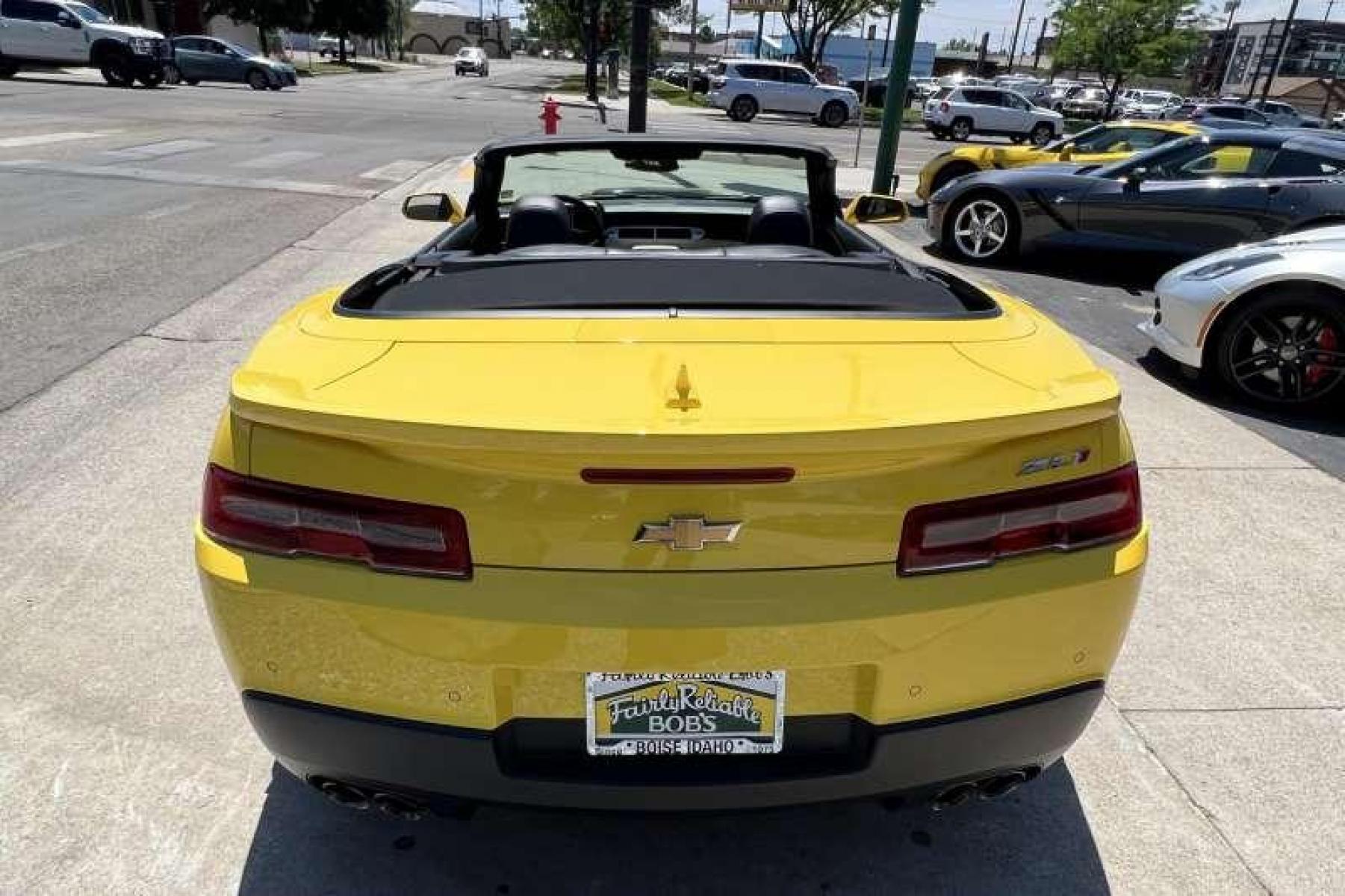 2015 Bright Yellow /Black Chevrolet Camaro ZL-1 Convertible (2G1FM3DP7F9) with an V8 6.2 Liter Supercharged engine, Automatic transmission, located at 2304 W. Main St., Boise, ID, 83702, (208) 342-7777, 43.622105, -116.218658 - Photo #3