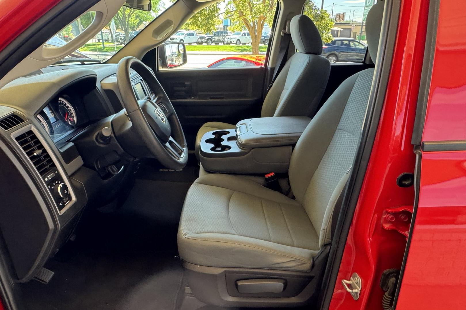2017 Flame Red /Gray RAM 1500 Quad Cab Express (1C6RR7FT8HS) with an V8 5.7 Liter Hemi engine, Automatic 8 Speed transmission, located at 2304 W. Main St., Boise, ID, 83702, (208) 342-7777, 43.622105, -116.218658 - Low miles! Ready to go! - Photo#9