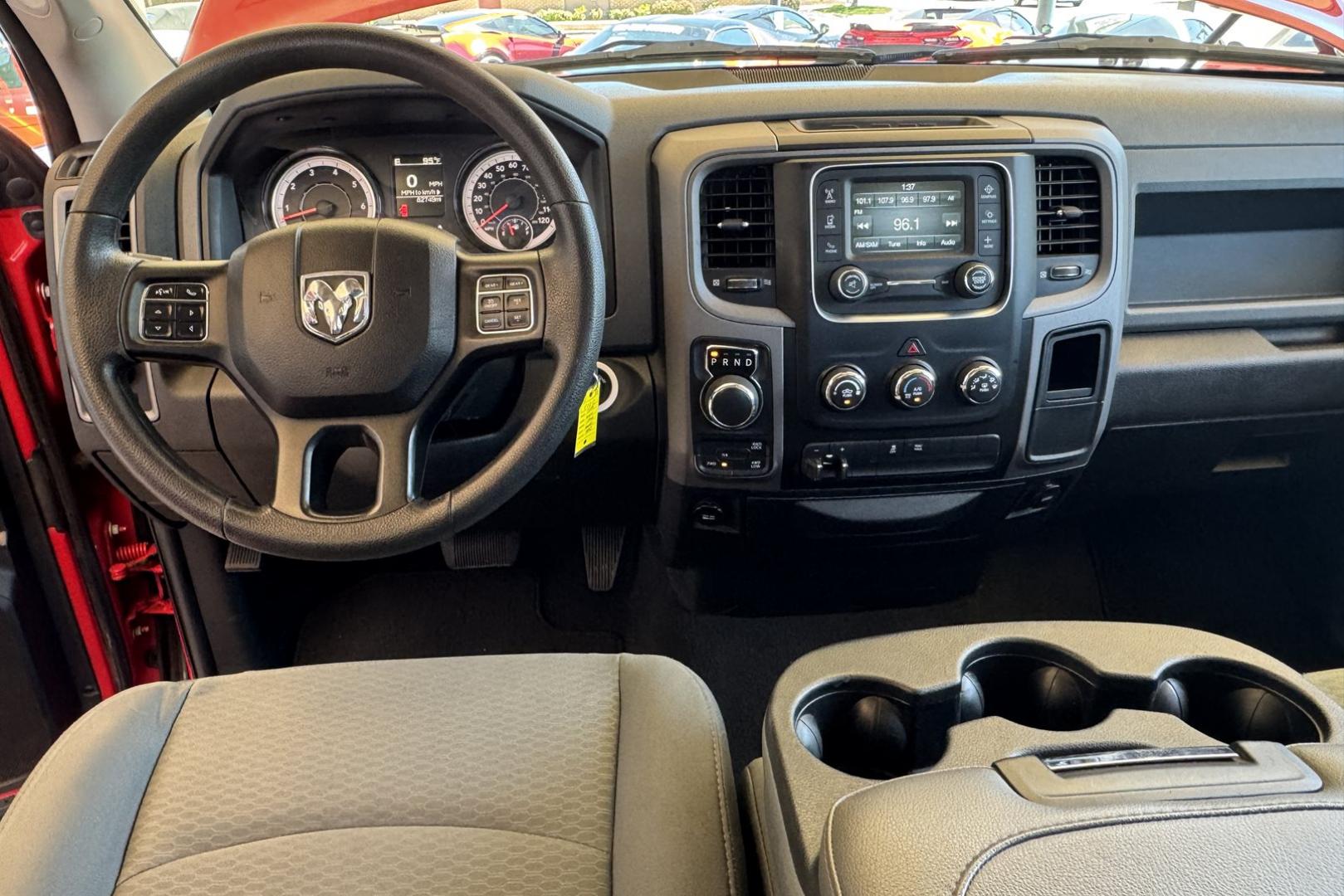 2017 Flame Red /Gray RAM 1500 Quad Cab Express (1C6RR7FT8HS) with an V8 5.7 Liter Hemi engine, Automatic 8 Speed transmission, located at 2304 W. Main St., Boise, ID, 83702, (208) 342-7777, 43.622105, -116.218658 - Low miles! Ready to go! - Photo#10