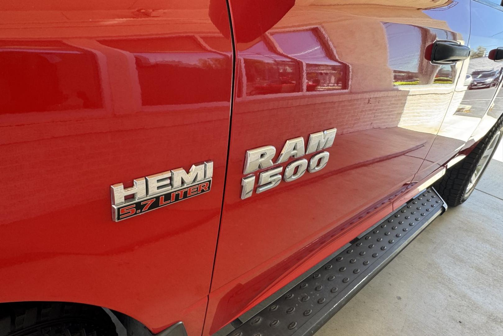 2017 Flame Red /Gray RAM 1500 Quad Cab Express (1C6RR7FT8HS) with an V8 5.7 Liter Hemi engine, Automatic 8 Speed transmission, located at 2304 W. Main St., Boise, ID, 83702, (208) 342-7777, 43.622105, -116.218658 - Low miles! Ready to go! - Photo#12