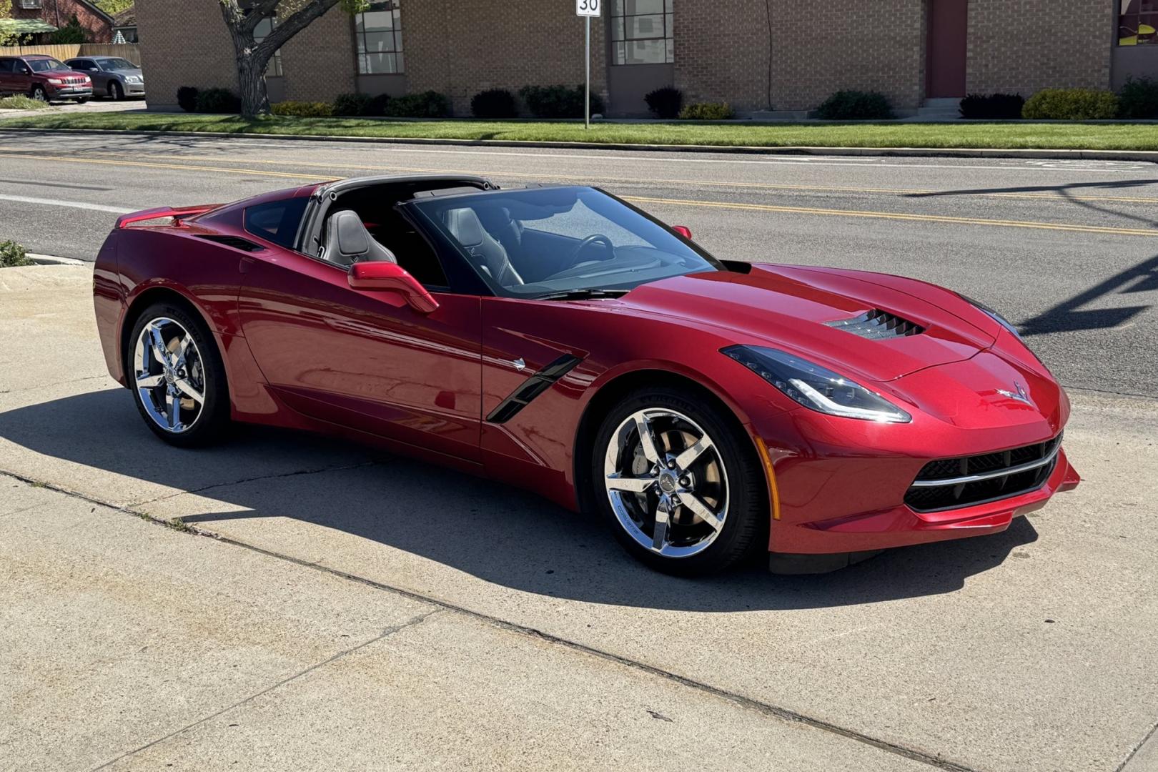 2014 Crystal Red /Jet Black Chevrolet Corvette Stingray 3LT (1G1YF2D7XE5) with an V8 6.2 Liter engine, Automatic transmission, located at 2304 W. Main St., Boise, ID, 83702, (208) 342-7777, 43.622105, -116.218658 - Photo#2