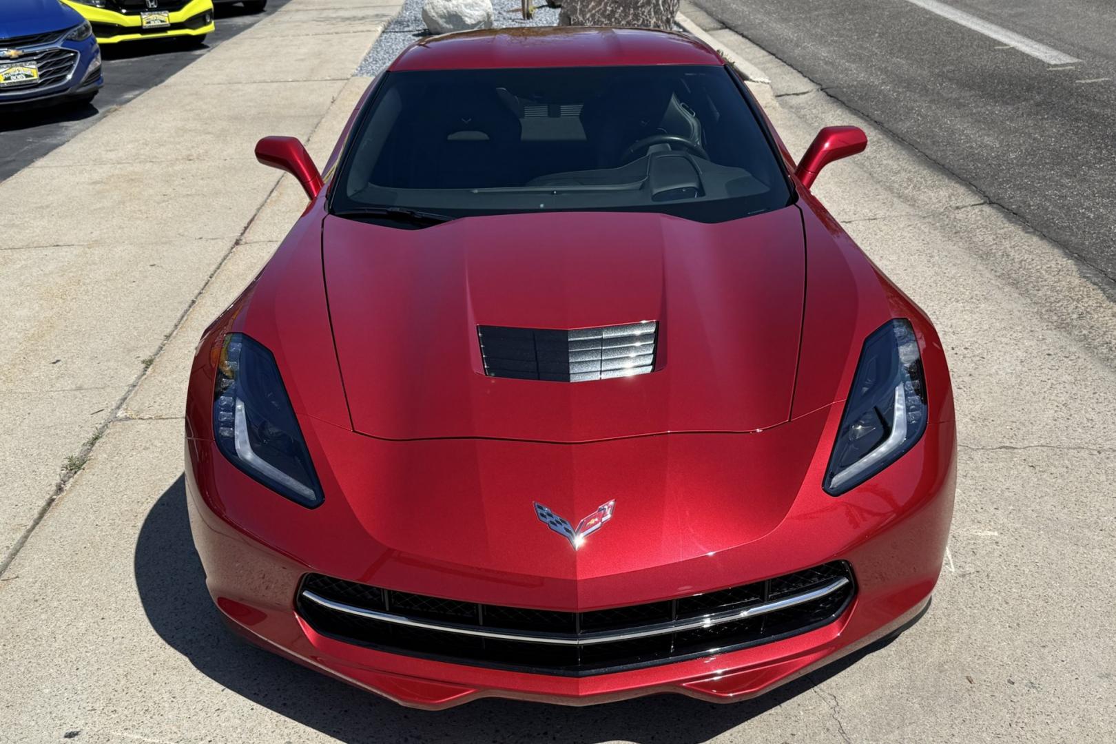 2014 Crystal Red /Jet Black Chevrolet Corvette Stingray 3LT (1G1YF2D7XE5) with an V8 6.2 Liter engine, Automatic transmission, located at 2304 W. Main St., Boise, ID, 83702, (208) 342-7777, 43.622105, -116.218658 - Photo#22