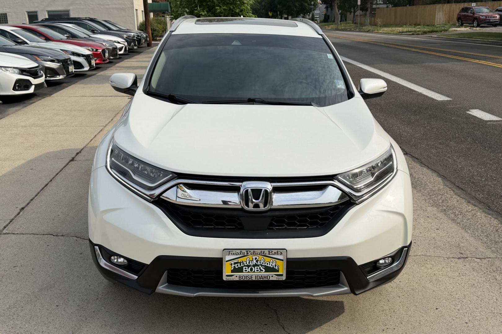 2018 White Diamond Pearl /Tan Honda CR-V Touring (2HKRW2H93JH) with an 4 Cyl 1.5 liter Turbo-Charged engine, Automatic transmission, located at 2304 W. Main St., Boise, ID, 83702, (208) 342-7777, 43.622105, -116.218658 - Highly Optioned And Clean!- Photo#3