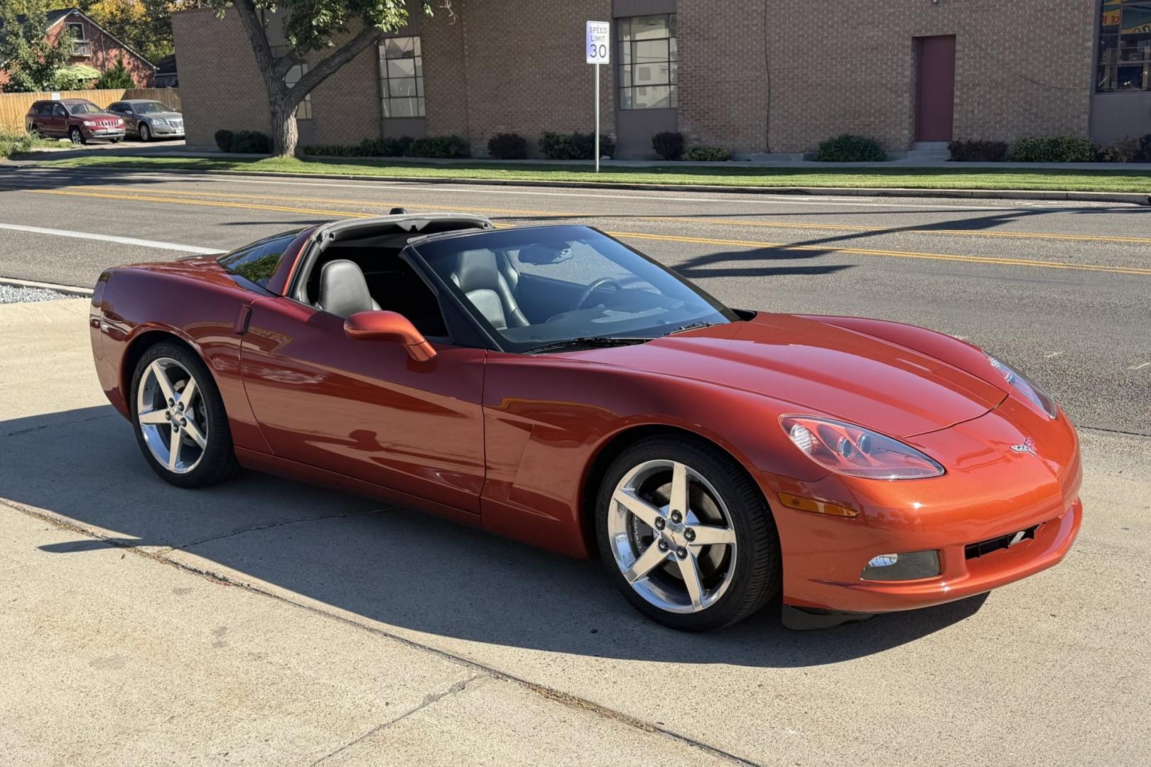 2005 Daytona Sunset Orange /Black Chevrolet Corvette Coupe (1G1YY24U455) with an V8 6.0 liter engine, Automatic transmission, located at 2304 W. Main St., Boise, ID, 83702, (208) 342-7777, 43.622105, -116.218658 - Rare And Beautiful Daytona Sunset Orange! Very Low Mileage And New Tires Too!- Photo#2