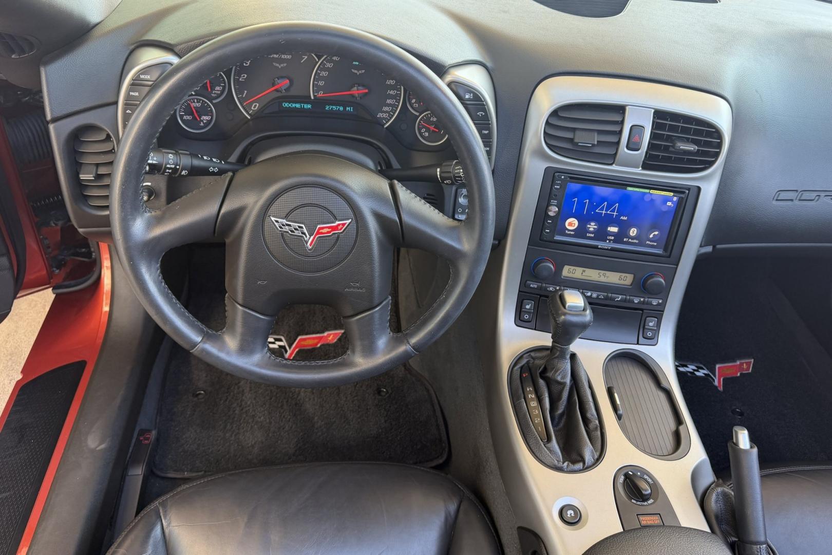 2005 Daytona Sunset Orange /Black Chevrolet Corvette Coupe (1G1YY24U455) with an V8 6.0 liter engine, Automatic transmission, located at 2304 W. Main St., Boise, ID, 83702, (208) 342-7777, 43.622105, -116.218658 - Rare And Beautiful Daytona Sunset Orange! Very Low Mileage And New Tires Too!- Photo#8