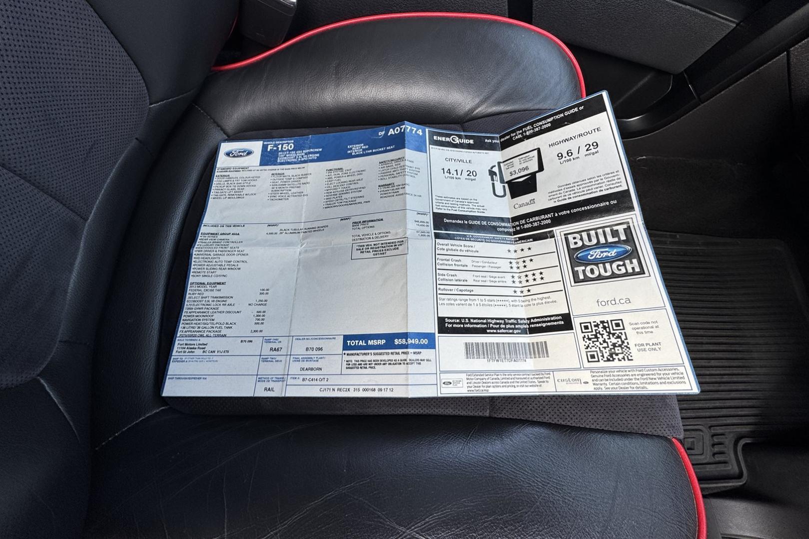 2013 Ruby Red /Black Ford F-150 SuperCrew FX4 (1FTFW1ET7DF) with an V6 3.5 Liter Twin Turbo engine, Automatic 6 Speed transmission, located at 2304 W. Main St., Boise, ID, 83702, (208) 342-7777, 43.622105, -116.218658 - Photo#21