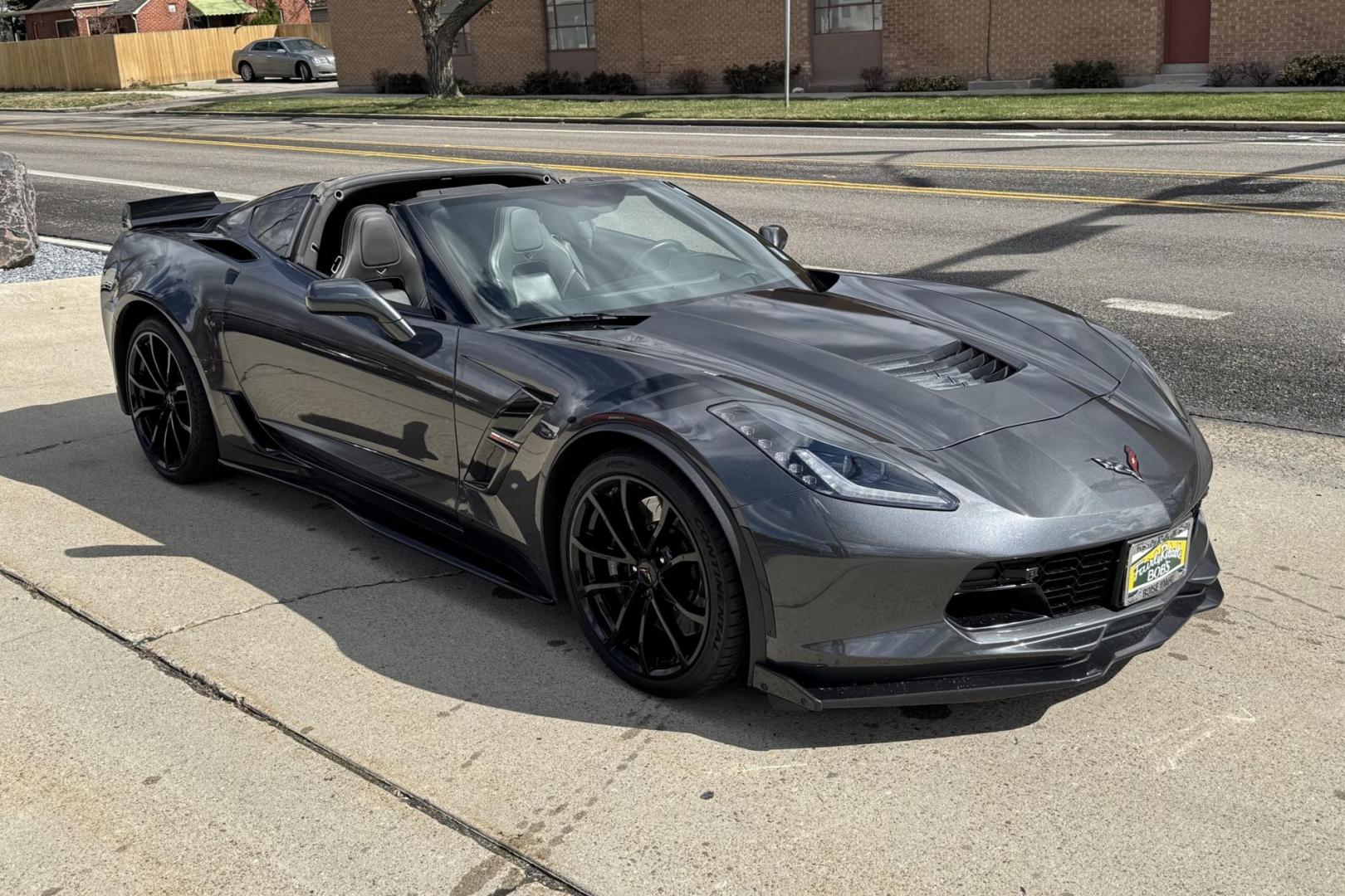 2017 Watkins Glen Gray Metallic /Black Chevrolet Corvette Grand Sport 2LT (1G1YY2D77H5) with an V8 6.2 Liter engine, Automatic 8 Speed transmission, located at 2304 W. Main St., Boise, ID, 83702, (208) 342-7777, 43.622105, -116.218658 - Very low miles! Beautiful Grand Sport Coupe! - Photo#2