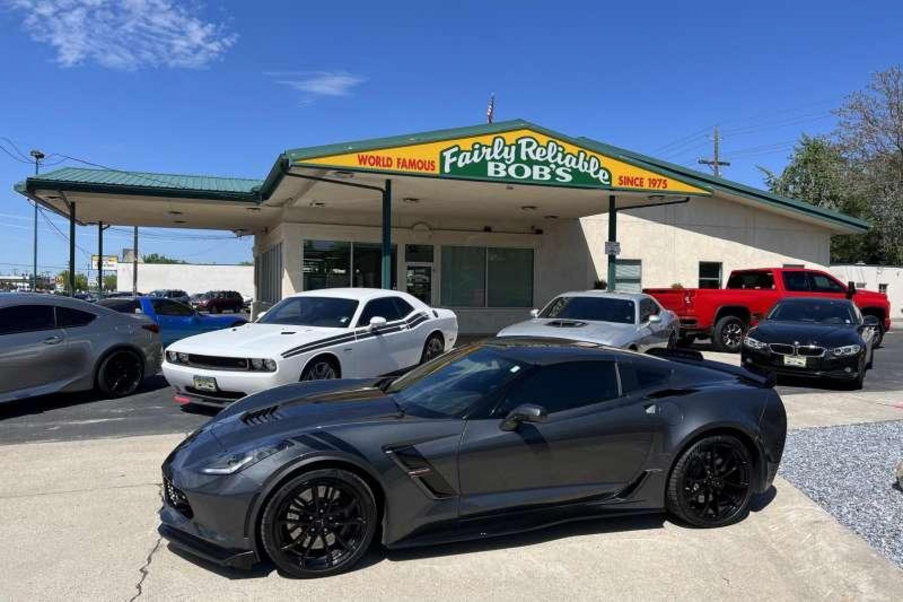 2017 Watkins Glen Gray Metallic /Black Chevrolet Corvette Grand Sport 2LT Coupe (1G1YY2D77H5) with an V8 6.2 Liter engine, Automatic transmission, located at 2304 W. Main St., Boise, ID, 83702, (208) 342-7777, 43.622105, -116.218658 - Very low miles! Beautiful Grand Sport Coupe! - Photo #0