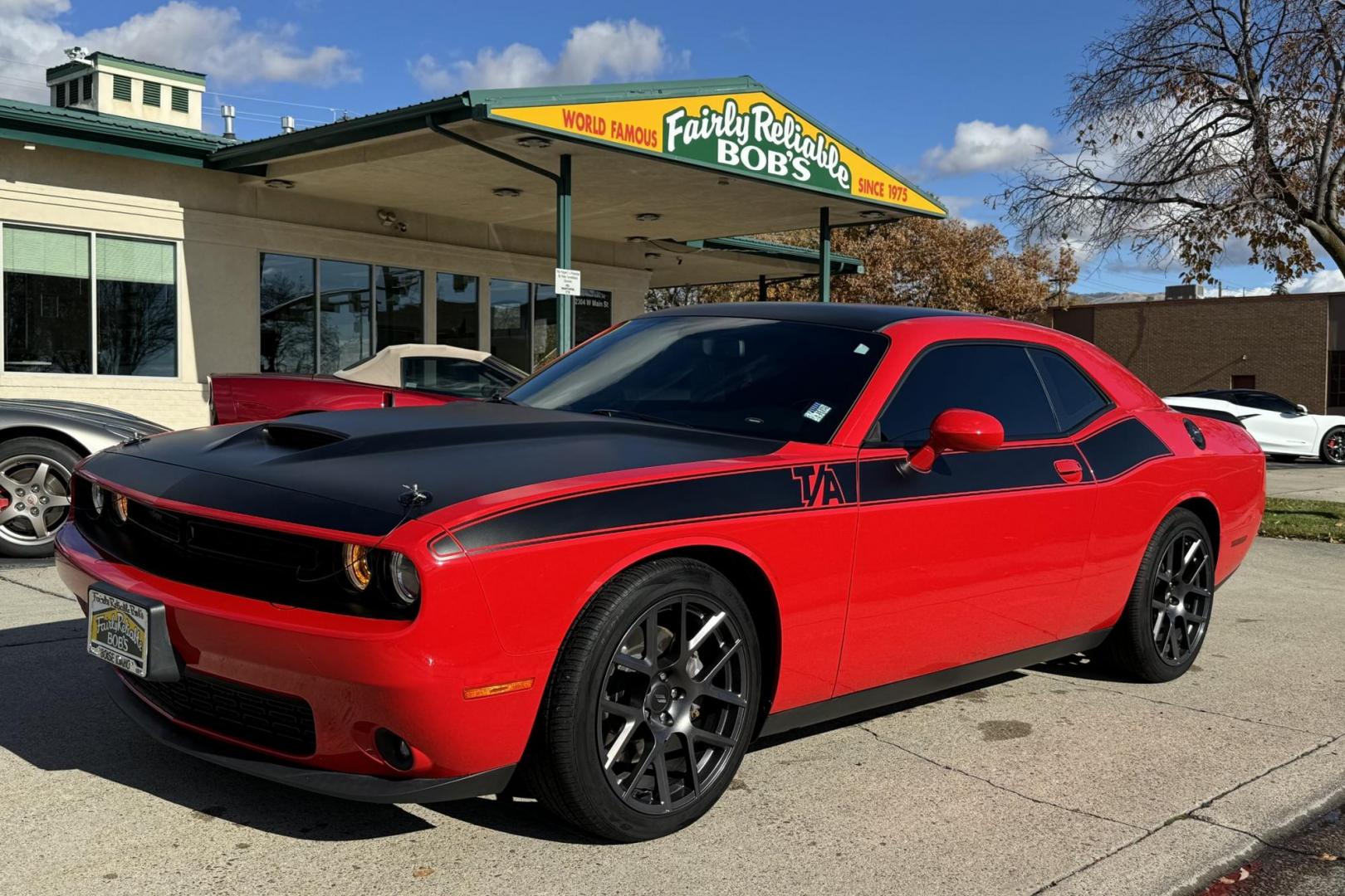 2018 TorRed Clear Coat /Black Dodge Challenger T/A Plus (2C3CDZBT6JH) with an V8 5.7 Liter HEMI engine, Automatic 8 Speed transmission, located at 2304 W. Main St., Boise, ID, 83702, (208) 342-7777, 43.622105, -116.218658 - Only 24k miles! T/A Package! - Photo#0