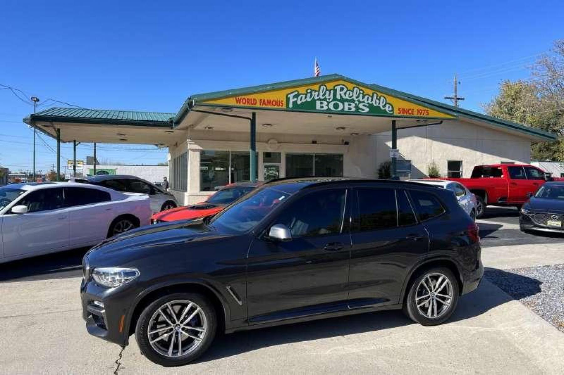 2018 Dark Graphite Metallic /Black BMW X3 M40i Premium (5UXTS3C55J0) with an Inline 6 Cyl 3.0 Twin Turbo engine, Automatic transmission, located at 2304 W. Main St., Boise, ID, 83702, (208) 342-7777, 43.622105, -116.218658 - Financing Available O.A.C. - Photo #0