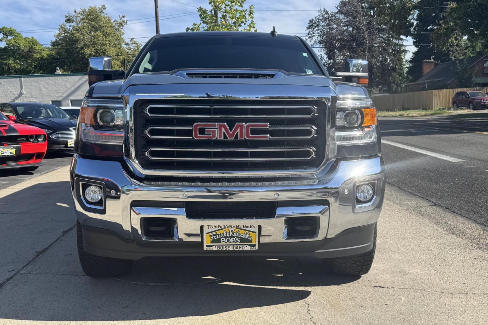 2018 Dark Slate Metallic /Black GMC Sierra 2500HD SLT (1GT12TEY5JF) with an V8 6.6 Liter Turbo Diesel engine, Automatic 6 Speed With Overdrive Allison transmission, located at 2304 W. Main St., Boise, ID, 83702, (208) 342-7777, 43.622105, -116.218658 - Low miles! Sharp Truck! - Photo#3