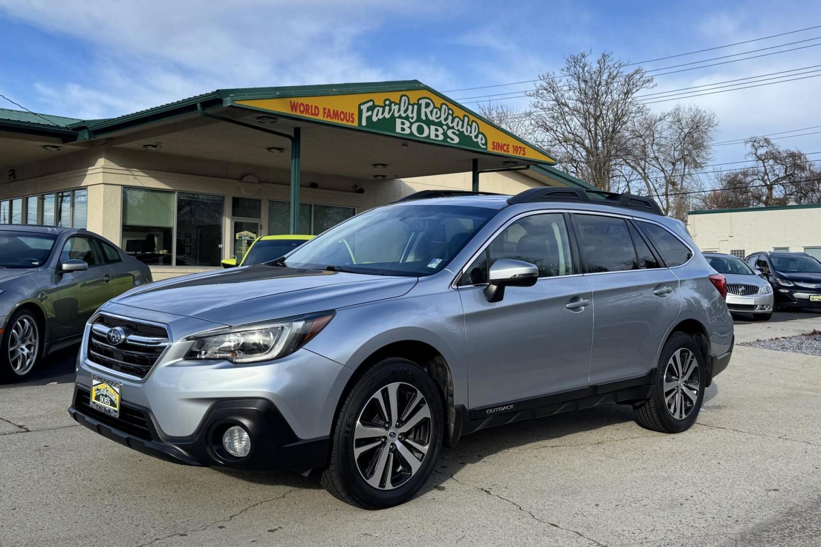 2018 Ice Silver Metallic /Black Subaru Outback 2.5i Limited (4S4BSAKC1J3) with an H4 2.5 Liter engine, Automatic transmission, located at 2304 W. Main St., Boise, ID, 83702, (208) 342-7777, 43.622105, -116.218658 - Photo#0
