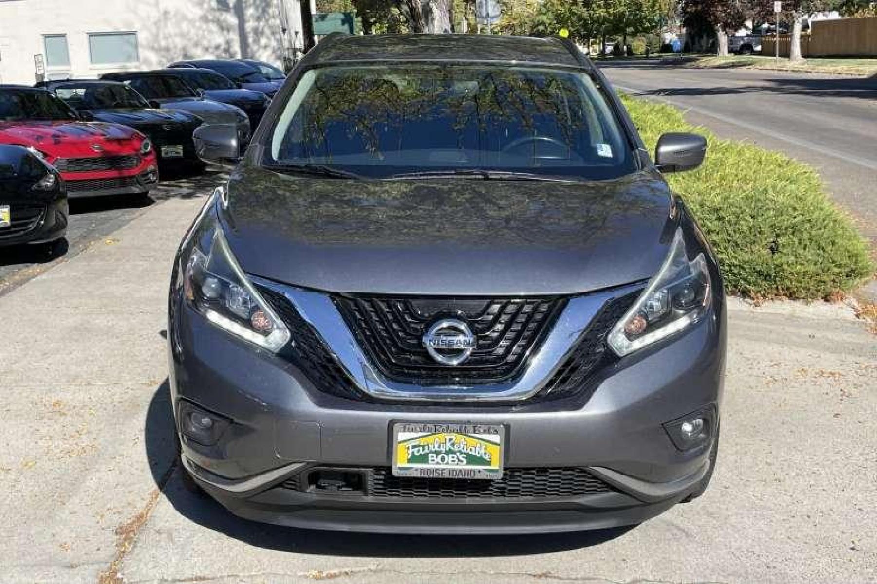 2018 Gun Metallic Gray /Black Nissan Murano SV (5N1AZ2MHXJN) with an V6 3.5 Liter engine, Automatic transmission, located at 2304 W. Main St., Boise, ID, 83702, (208) 342-7777, 43.622105, -116.218658 - Financing Available O.A.C. - Photo #1