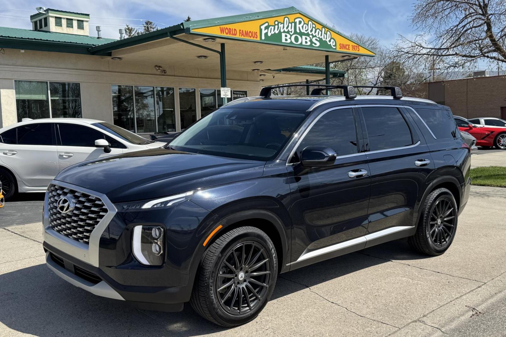 2021 Black /Black Hyundai Palisade SEL (KM8R4DHE4MU) with an V6 3.8 Liter engine, Automatic 8 Speed transmission, located at 2304 W. Main St., Boise, ID, 83702, (208) 342-7777, 43.622105, -116.218658 - Photo#0