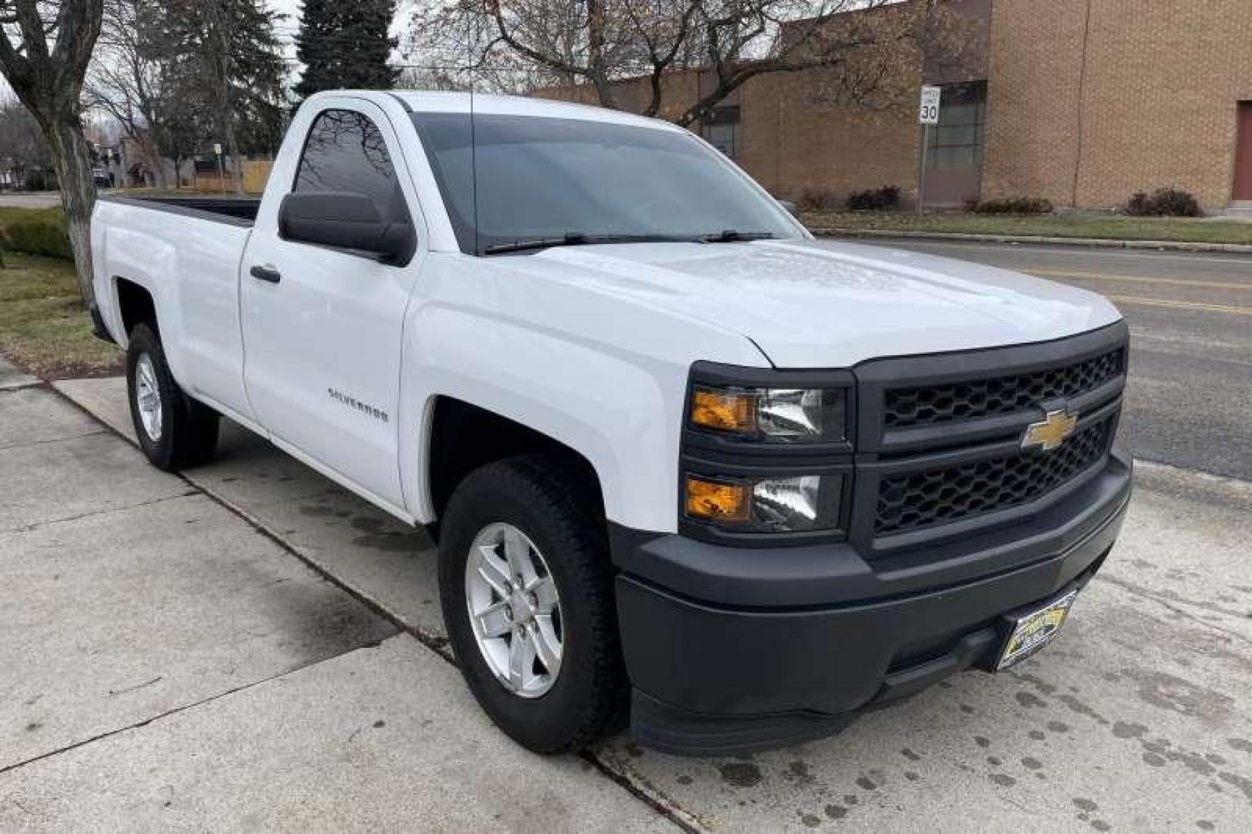 2014 Summit White /Black Chevrolet Silverado 1500 Regular Cab (1GCNCPEH4EZ) with an V6 4.3 Liter engine, Automatic transmission, located at 2304 W. Main St., Boise, ID, 83702, (208) 342-7777, 43.622105, -116.218658 - Photo #2