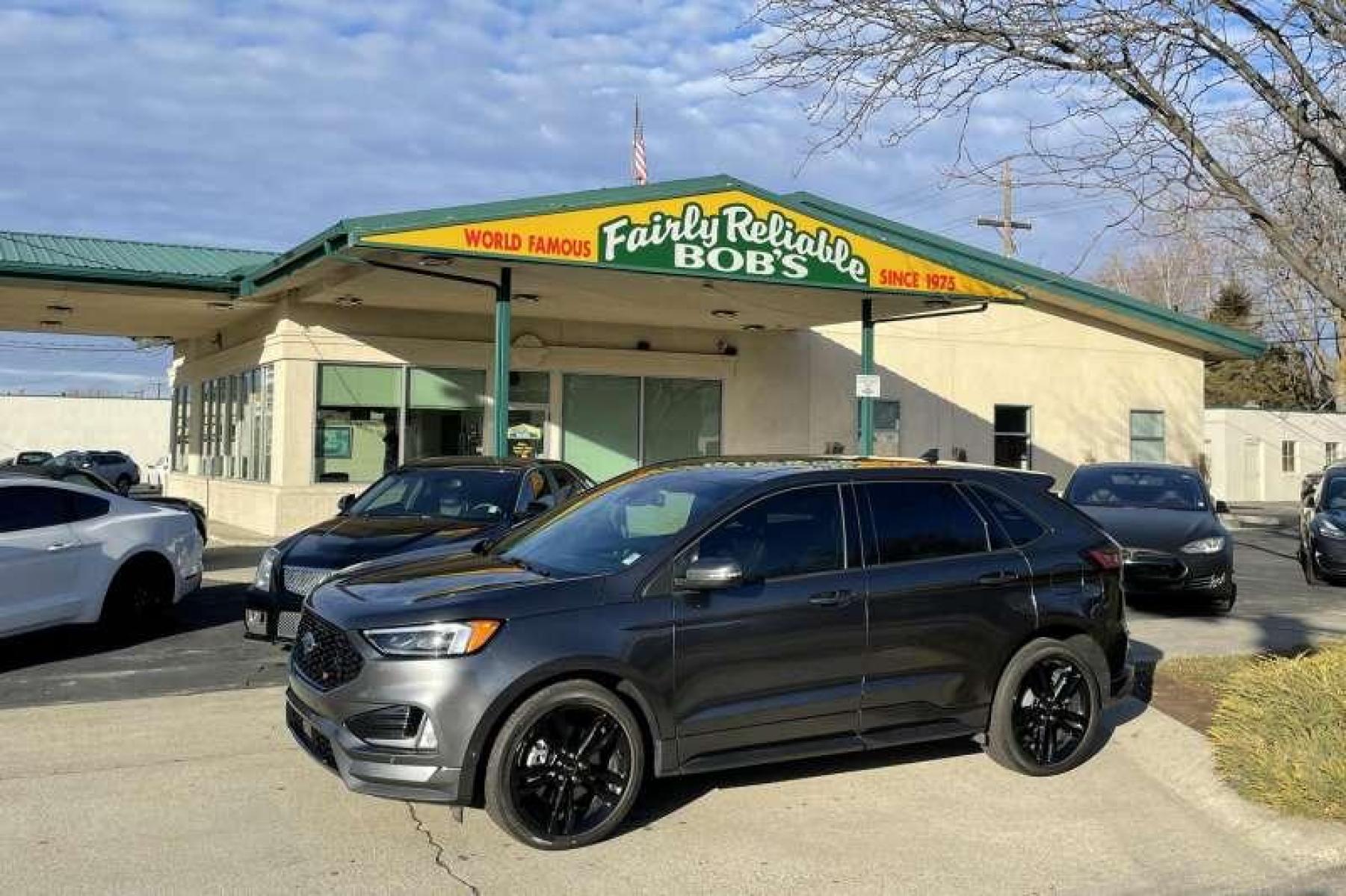 2020 Magnetic Metallic /Black Ford Edge ST (2FMPK4AP5LB) with an V6 2.7 Liter Twin Turbo engine, Automatic transmission, located at 2304 W. Main St., Boise, ID, 83702, (208) 342-7777, 43.622105, -116.218658 - 335 Horsepower and all wheel drive! - Photo #0