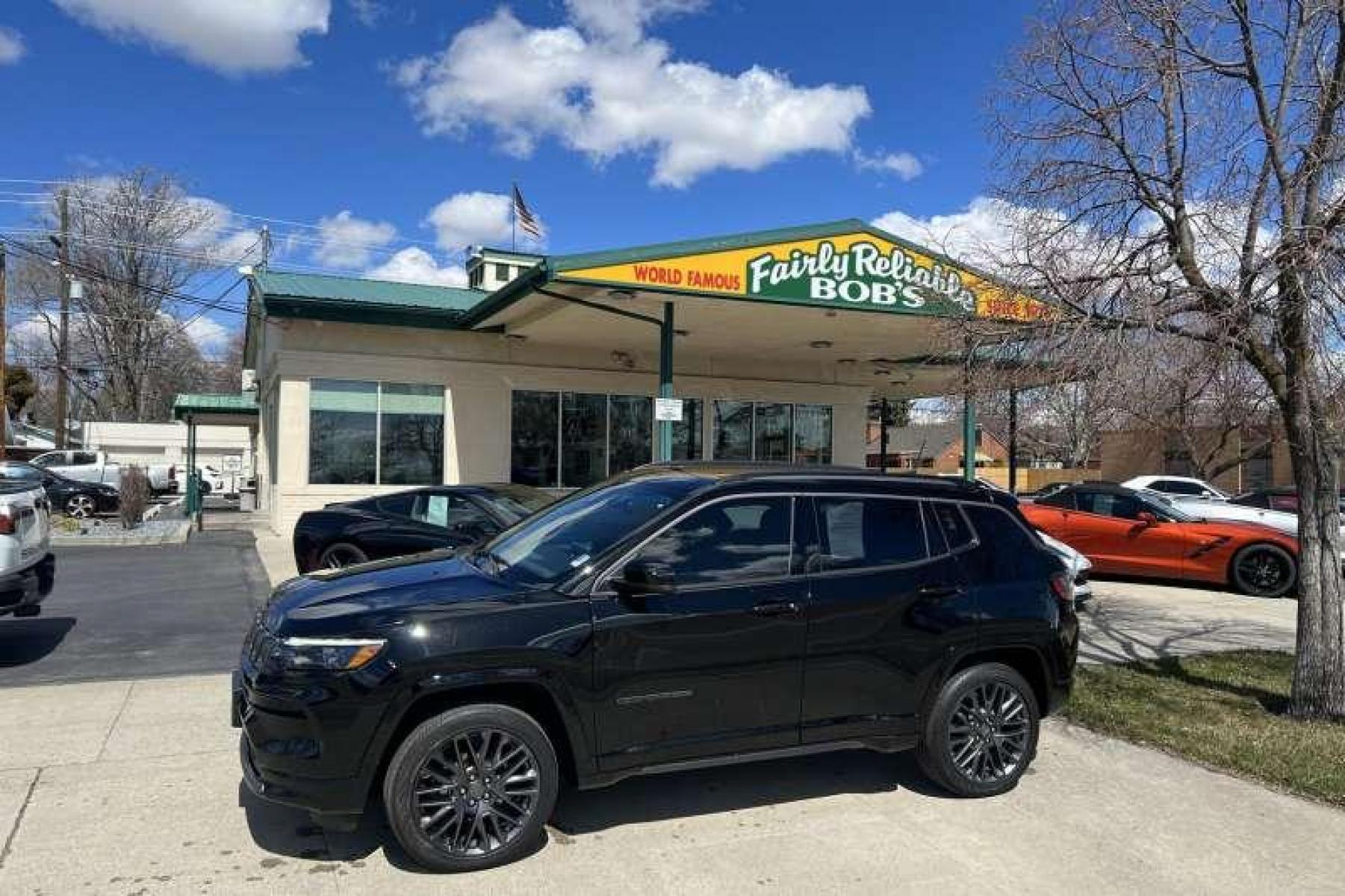 2022 Black /Black Jeep Compass High Altitude (3C4NJDCB0NT) with an 4 Cyl 2.4 Liter engine, Automatic transmission, located at 2304 W. Main St., Boise, ID, 83702, (208) 342-7777, 43.622105, -116.218658 - Financing Available O.A.C. - Photo #0
