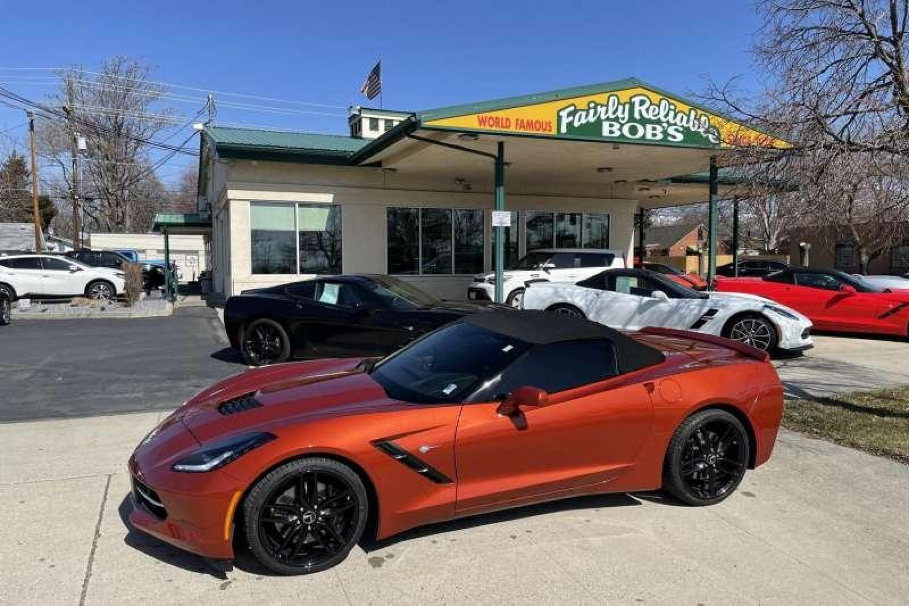 2015 Daytona Sunrise Orange /Black Chevrolet Corvette Stingray 3LT Z51 Convertible (1G1YM3D72F5) with an LT1 engine, Automatic transmission, located at 2304 W. Main St., Boise, ID, 83702, (208) 342-7777, 43.622105, -116.218658 - Financing Available O.A.C. - Photo #0