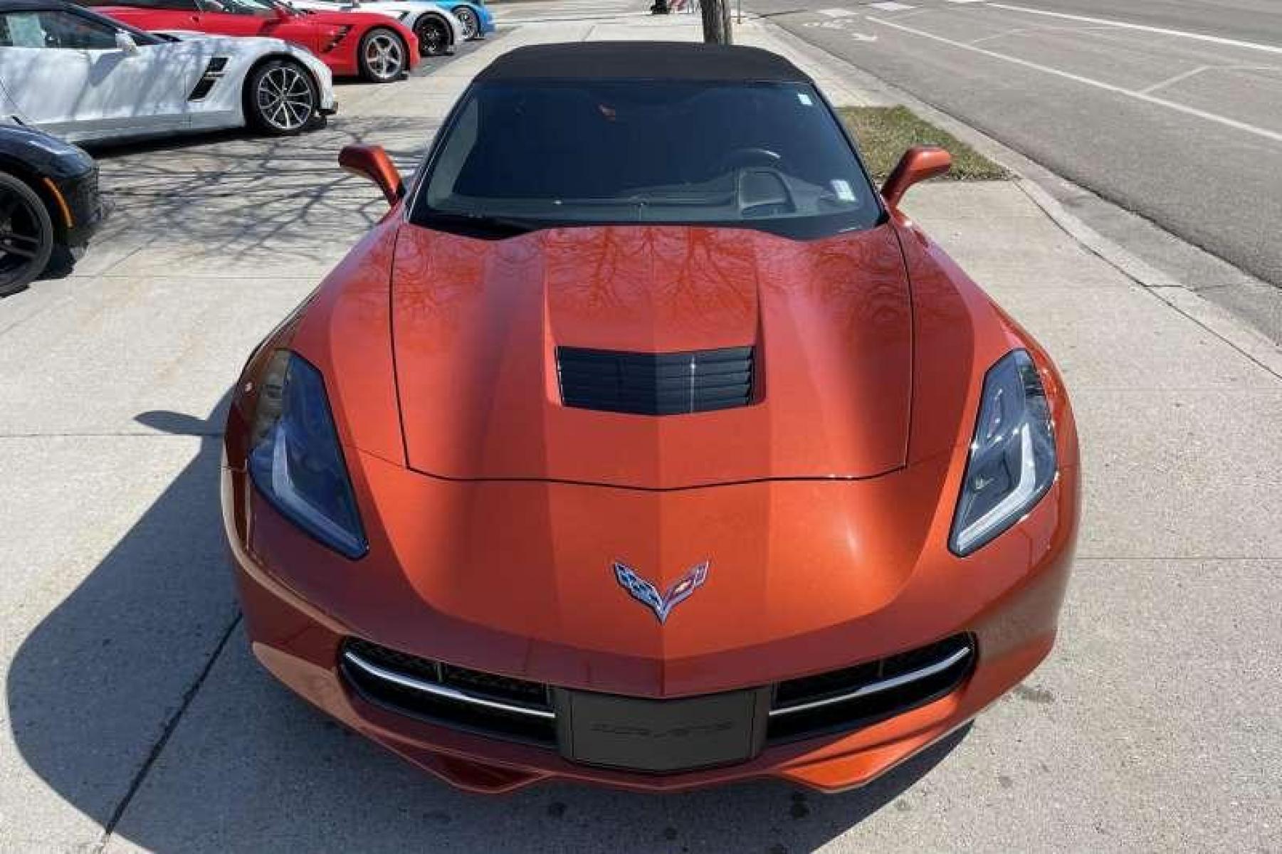 2015 Daytona Sunrise Orange /Black Chevrolet Corvette Stingray 3LT Z51 Convertible (1G1YM3D72F5) with an LT1 engine, Automatic transmission, located at 2304 W. Main St., Boise, ID, 83702, (208) 342-7777, 43.622105, -116.218658 - Financing Available O.A.C. - Photo #1