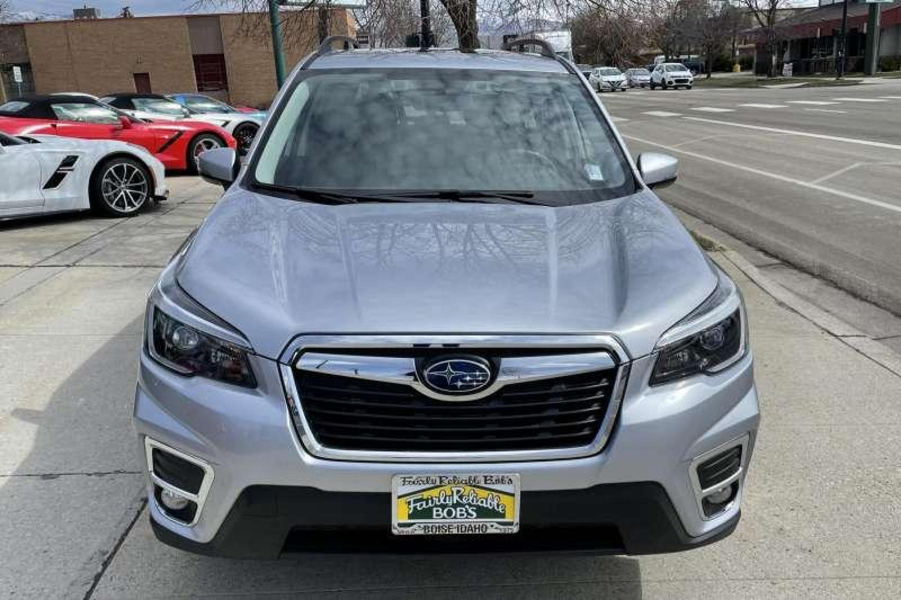 2021 Ice Silver /Black Subaru Forester 2.5i Limited (JF2SKASC9MH) with an H4 2.5 Liter engine, Automatic transmission, located at 2304 W. Main St., Boise, ID, 83702, (208) 342-7777, 43.622105, -116.218658 - Financing Available O.A.C. - Photo #1