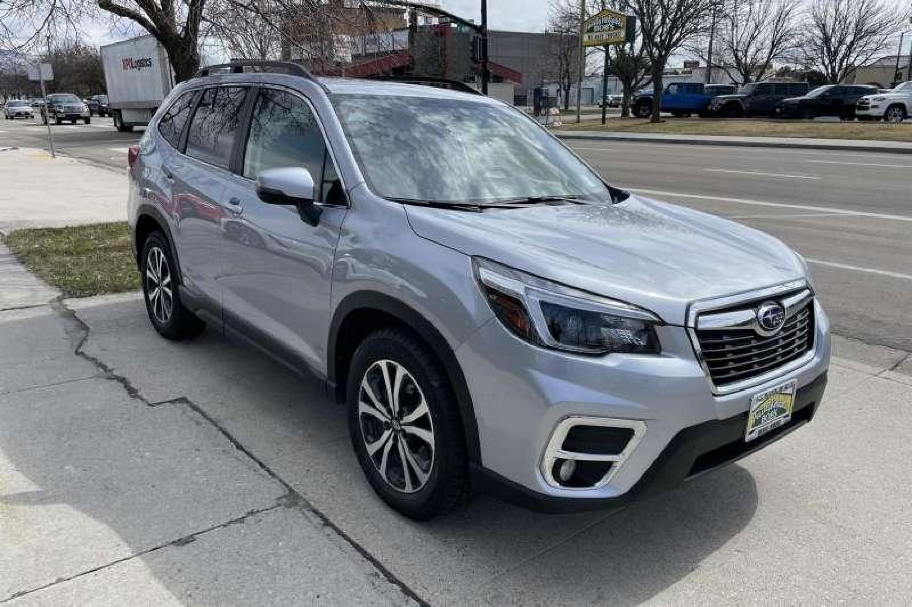 2021 Ice Silver /Black Subaru Forester 2.5i Limited (JF2SKASC9MH) with an H4 2.5 Liter engine, Automatic transmission, located at 2304 W. Main St., Boise, ID, 83702, (208) 342-7777, 43.622105, -116.218658 - Financing Available O.A.C. - Photo #2
