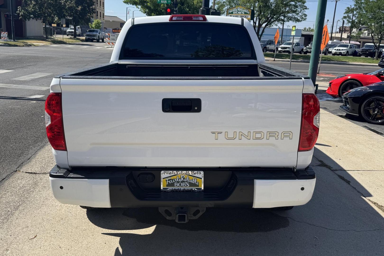 2018 Super White /Black Toyota Tundra CrewMax Limited TRD Off Road (5TFHY5F14JX) with an V8 5.7 Liter engine, Automatic 6 Speed transmission, located at 2304 W. Main St., Boise, ID, 83702, (208) 342-7777, 43.622105, -116.218658 - Hard To Find! Great To Own! - Photo#2