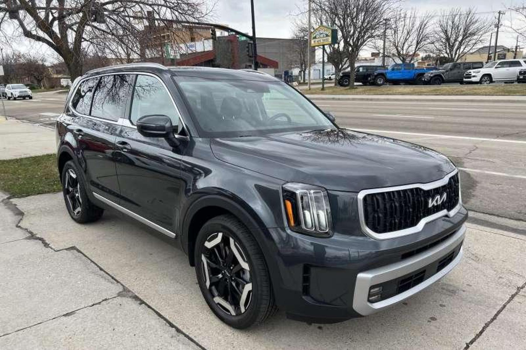 2023 Gravity Gray /Black Kia Telluride EX (5XYP3DGC9PG) with an V6 3.8 Liter engine, Automatic transmission, located at 2304 W. Main St., Boise, ID, 83702, (208) 342-7777, 43.622105, -116.218658 - Photo #2