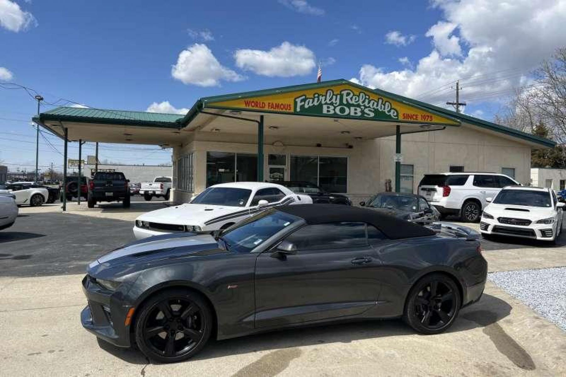 2017 Nightfall Gray Metallic /Black Chevrolet Camaro 2SS Convertible (1G1FG3D73H0) with an V8 6.2 Liter engine, Manual transmission, located at 2304 W. Main St., Boise, ID, 83702, (208) 342-7777, 43.622105, -116.218658 - New Tires! Ready For Fun! Low miles! - Photo #0