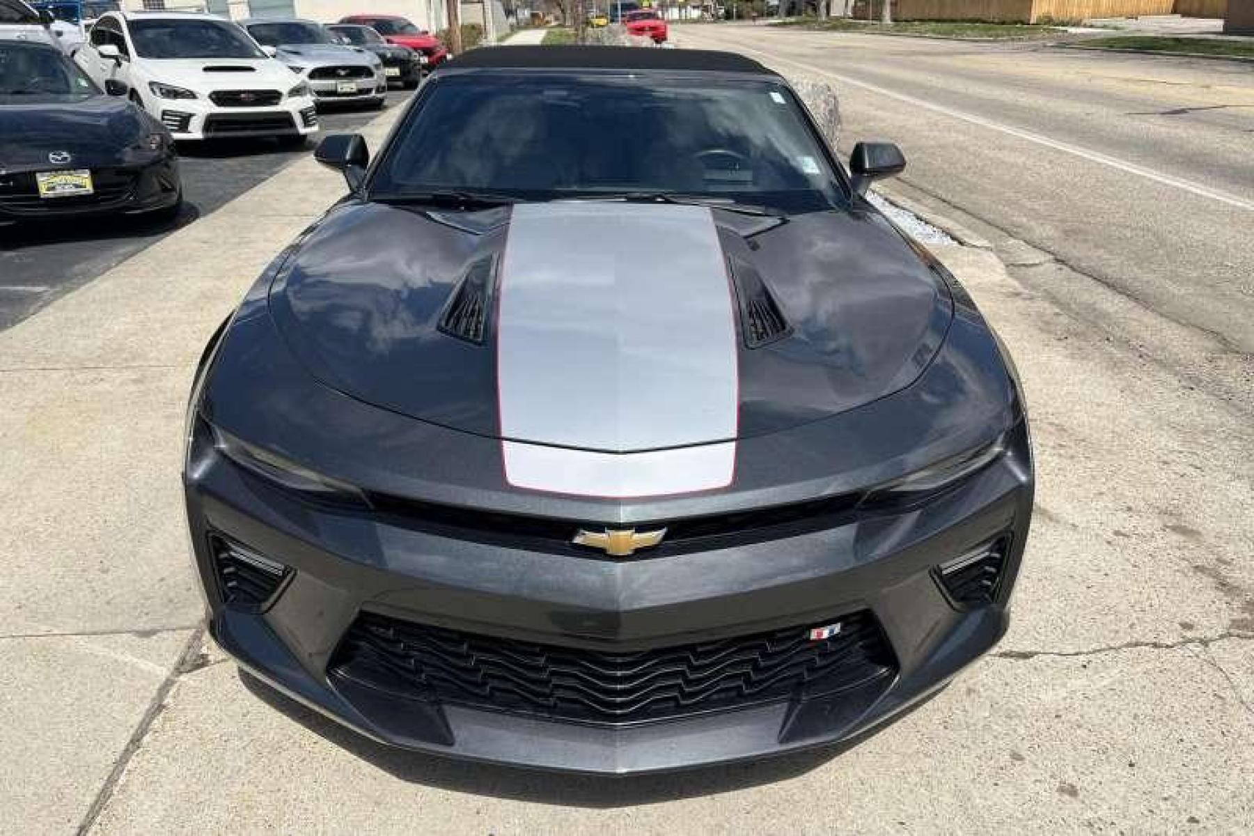 2017 Nightfall Gray Metallic /Black Chevrolet Camaro 2SS Convertible (1G1FG3D73H0) with an V8 6.2 Liter engine, Manual transmission, located at 2304 W. Main St., Boise, ID, 83702, (208) 342-7777, 43.622105, -116.218658 - New Tires! Ready For Fun! Low miles! - Photo #1