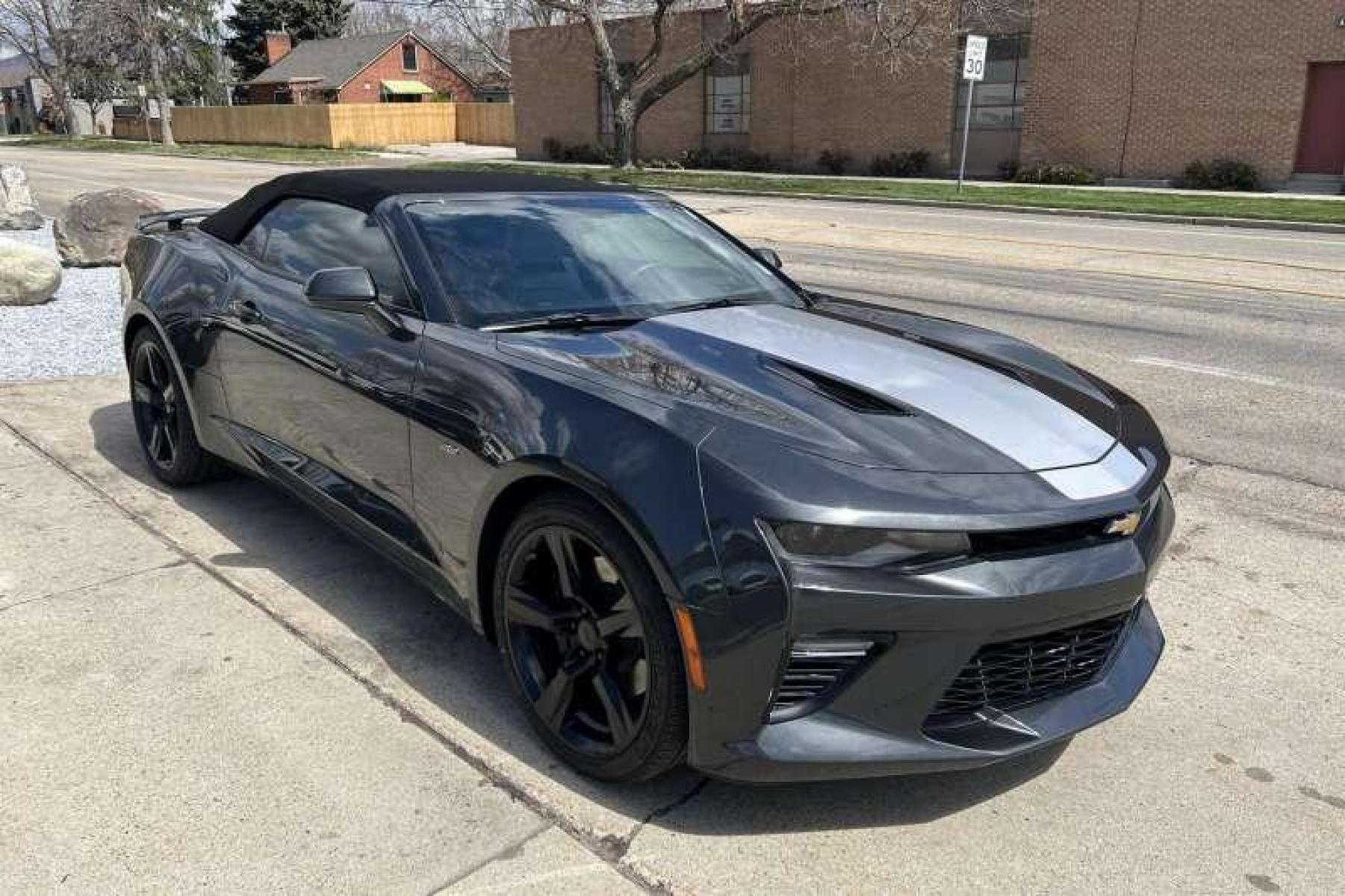 2017 Nightfall Gray Metallic /Black Chevrolet Camaro 2SS Convertible (1G1FG3D73H0) with an V8 6.2 Liter engine, Manual transmission, located at 2304 W. Main St., Boise, ID, 83702, (208) 342-7777, 43.622105, -116.218658 - New Tires! Ready For Fun! Low miles! - Photo #2