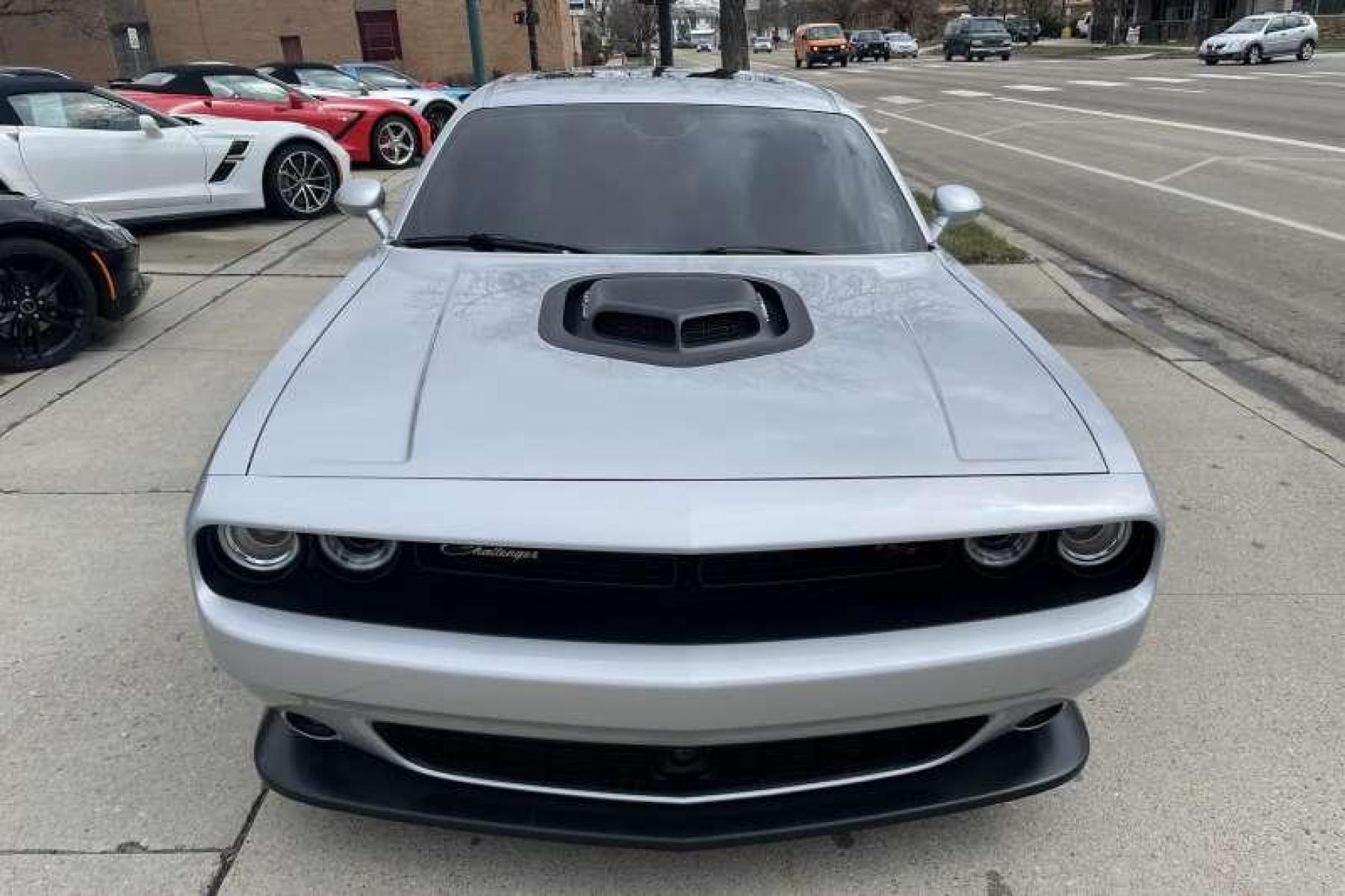 2022 Triple Nickel Silver /Black/Red Dodge Challenger R/T Scat Pack (2C3CDZFJXNH) with an V8 6.4 Liter HEMI engine, Automatic transmission, located at 2304 W. Main St., Boise, ID, 83702, (208) 342-7777, 43.622105, -116.218658 - Low miles! Fast and Fun Scat Pack! - Photo #1