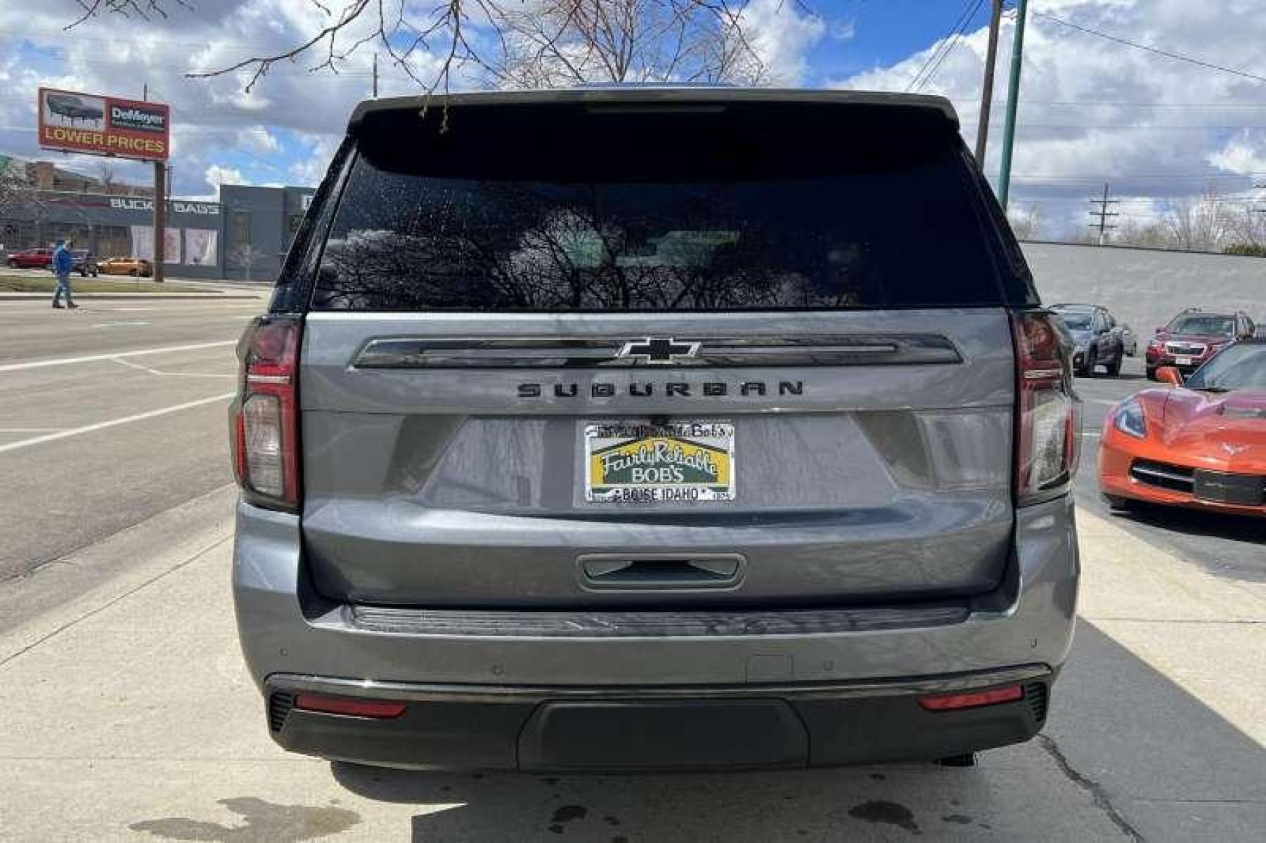 2021 Gray /Black Chevrolet Suburban Z71 (1GNSKDKD4MR) with an V8 5.3 Liter engine, Automatic transmission, located at 2304 W. Main St., Boise, ID, 83702, (208) 342-7777, 43.622105, -116.218658 - Rear Video Entertainment Touch Screens! - Photo #3