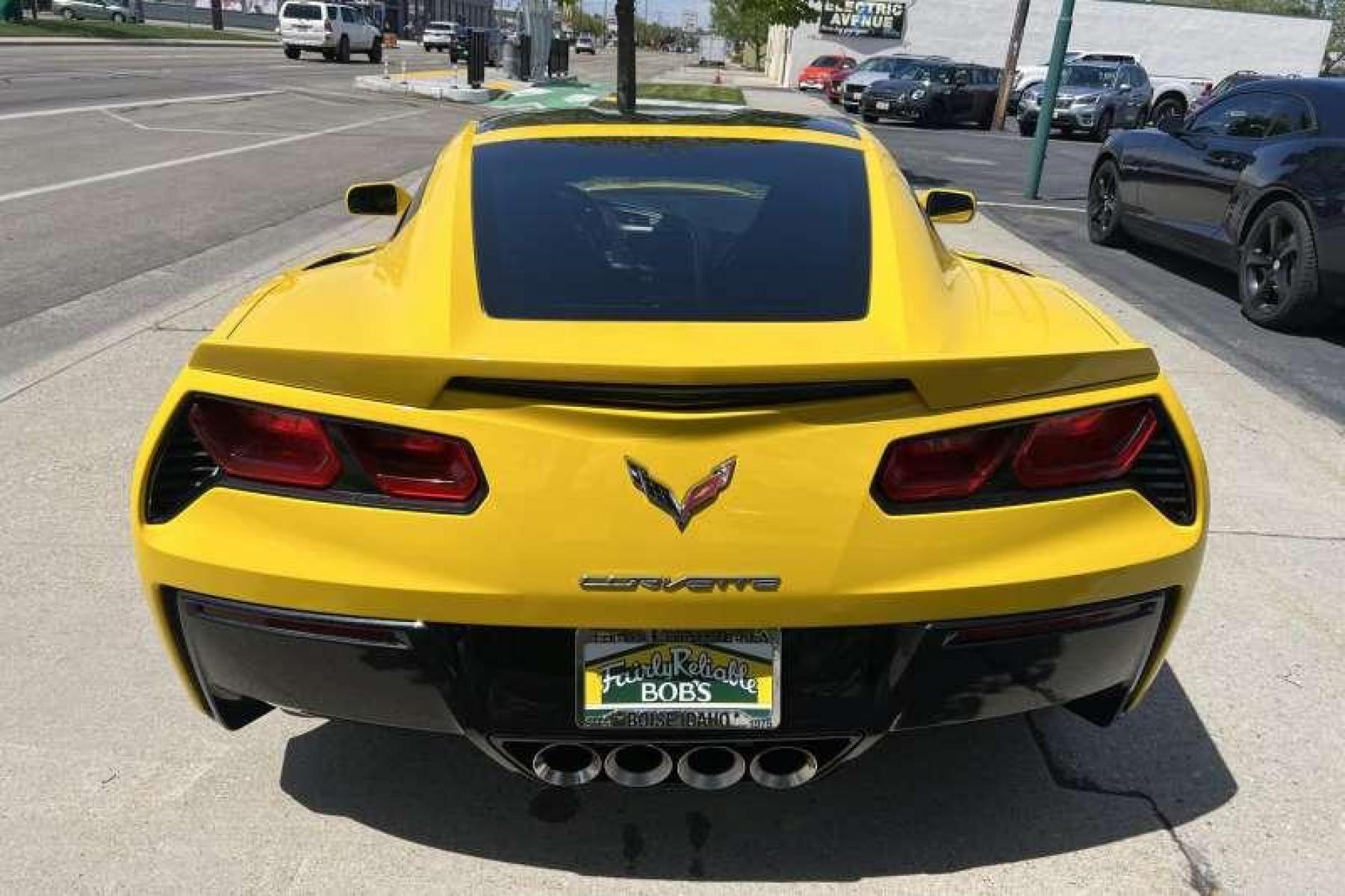 2015 Velocity Yellow /Black Chevrolet Corvette Stingray 3LT Z51 Coupe (1G1YM2D73F5) with an V8 6.2 Liter engine, Automatic transmission, located at 2304 W. Main St., Boise, ID, 83702, (208) 342-7777, 43.622105, -116.218658 - Photo #3