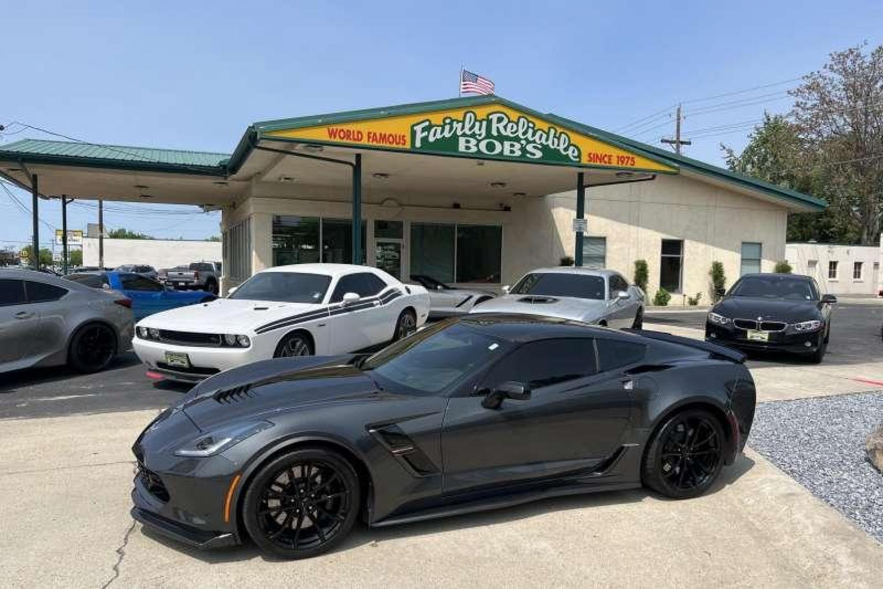 2017 Watkins Glen Gray Metallic /Black Chevrolet Corvette Grand Sport 2LT Coupe (1G1YX2D70H5) with an V8 6.2 Liter engine, Manual transmission, located at 2304 W. Main St., Boise, ID, 83702, (208) 342-7777, 43.622105, -116.218658 - Low miles! Seven speed manual! - Photo #0