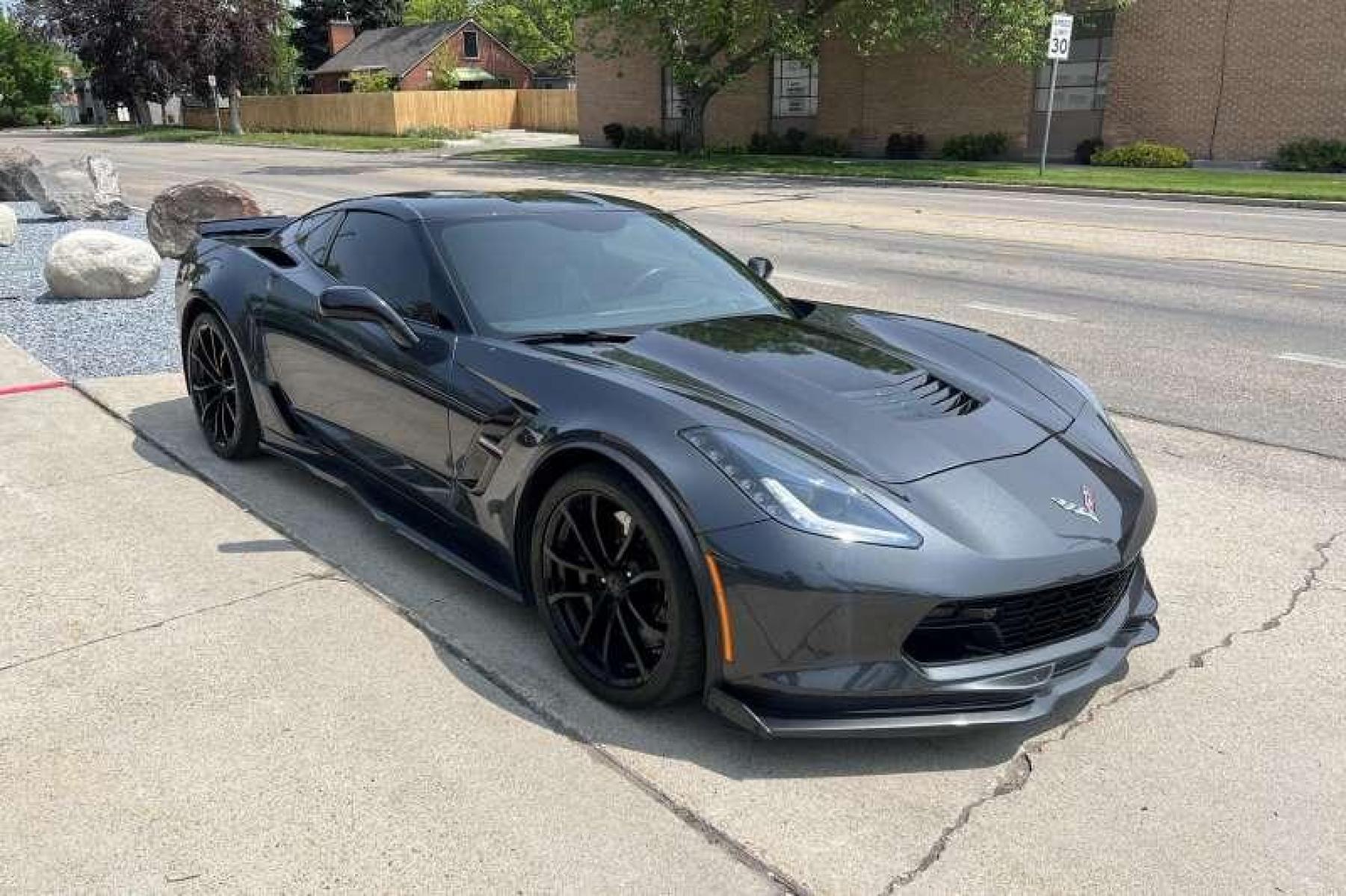 2017 Watkins Glen Gray Metallic /Black Chevrolet Corvette Grand Sport 2LT Coupe (1G1YX2D70H5) with an V8 6.2 Liter engine, Manual transmission, located at 2304 W. Main St., Boise, ID, 83702, (208) 342-7777, 43.622105, -116.218658 - Low miles! Seven speed manual! - Photo #2