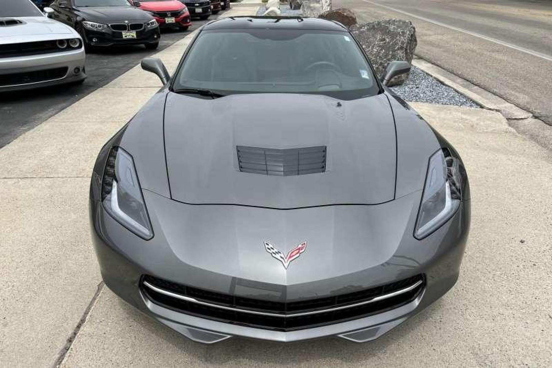 2015 Shark Grey /Black Chevrolet Corvette 2LT Coupe (1G1YD2D74F5) with an 6.2L V8 engine, Automatic transmission, located at 2304 W. Main St., Boise, ID, 83702, (208) 342-7777, 43.622105, -116.218658 - Very low miles! - Photo #1