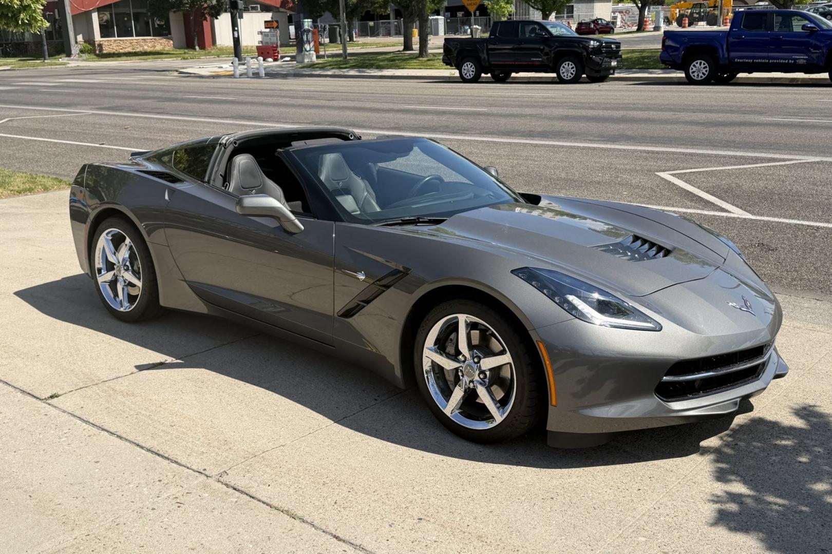 2015 Shark Gray /Black Chevrolet Corvette Stingray 2LT (1G1YD2D74F5) with an V8 6.2 Liter engine, Automatic 8 Speed transmission, located at 2304 W. Main St., Boise, ID, 83702, (208) 342-7777, 43.622105, -116.218658 - Stunning Low Mileage Stingray! - Photo#2
